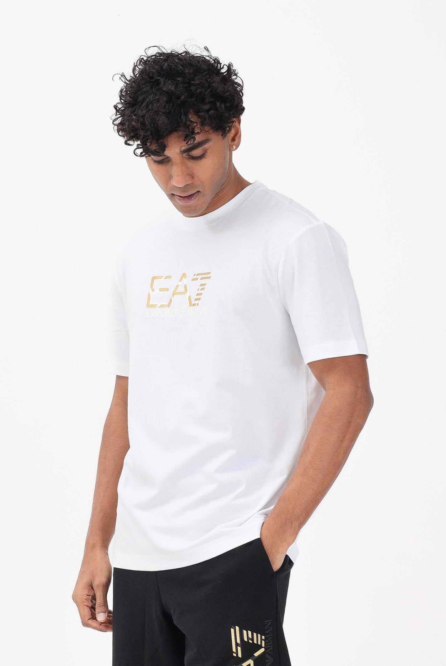 EA7 T-shirt a manica corta bianca da uomo con stampa logo 7M001562AF17789 U0002 EA7