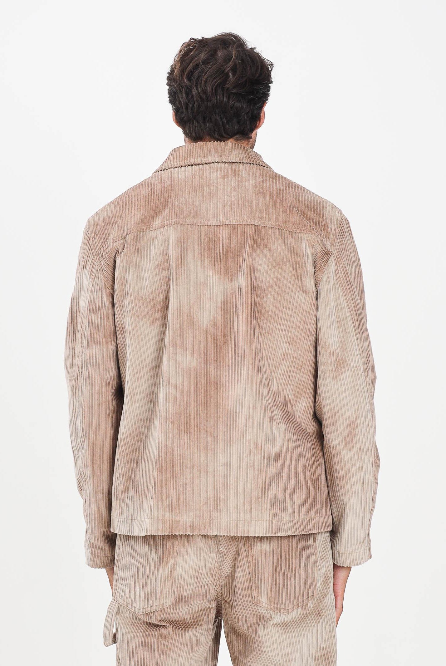 I'M BRIAN Giacca da uomo in velluto a coste color beige effetto tie-dye GIU3463 0025 I'M BRIAN