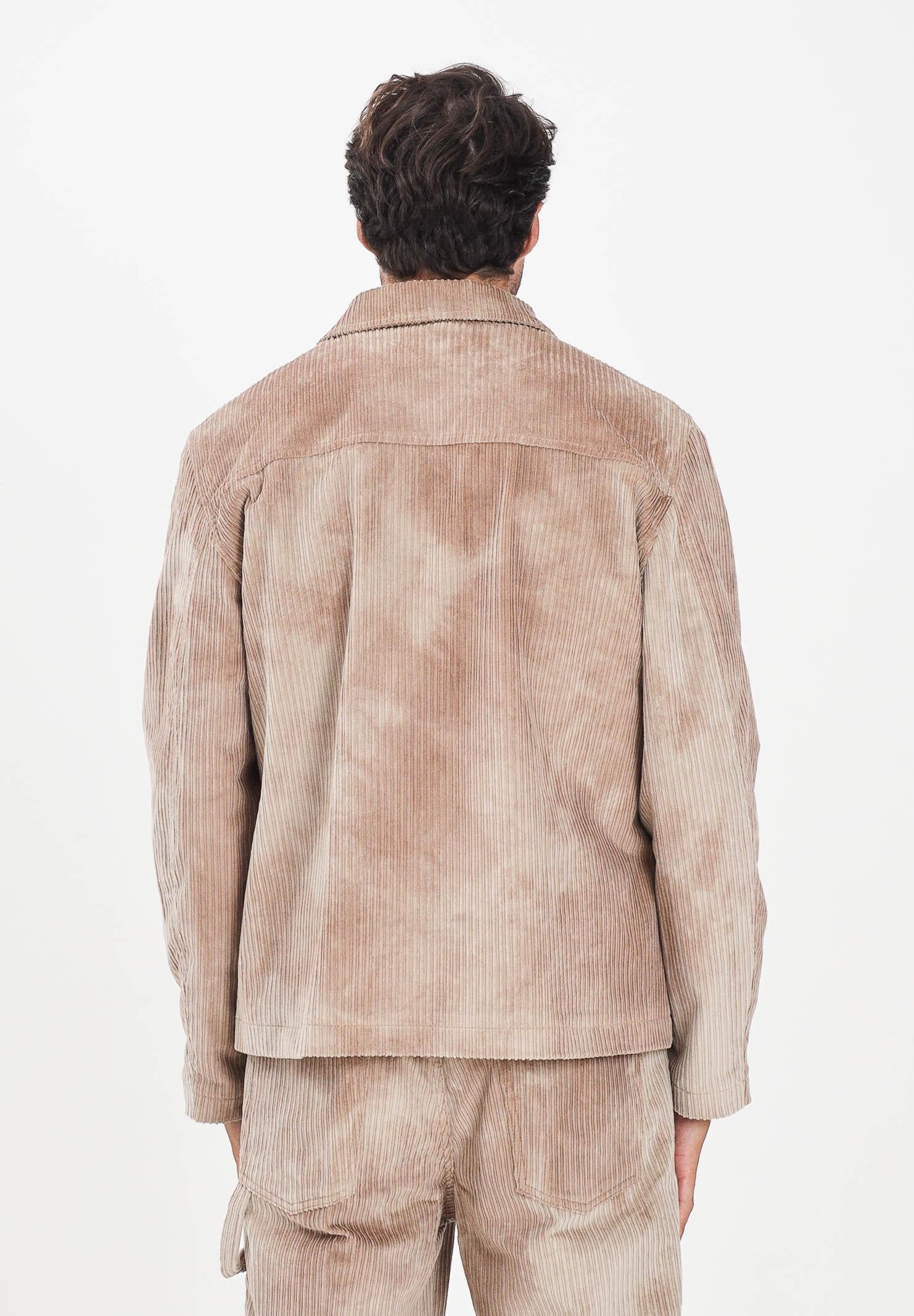 I'M BRIAN Giacca da uomo in velluto a coste color beige effetto tie-dye GIU3463 0025 I'M BRIAN