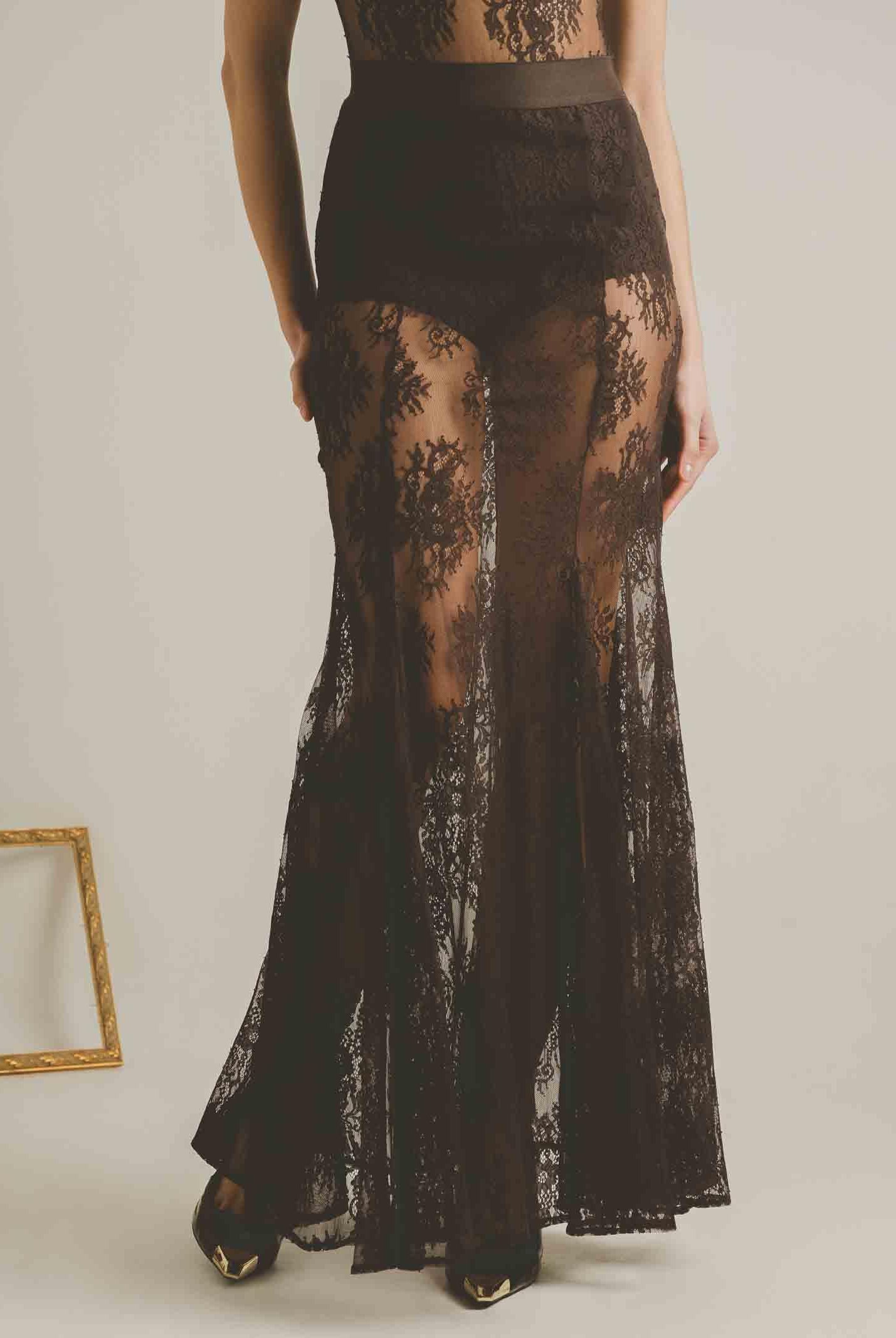 SANTAS Gonna lunga NUIT marrone da donna PV2628 MA SANTAS