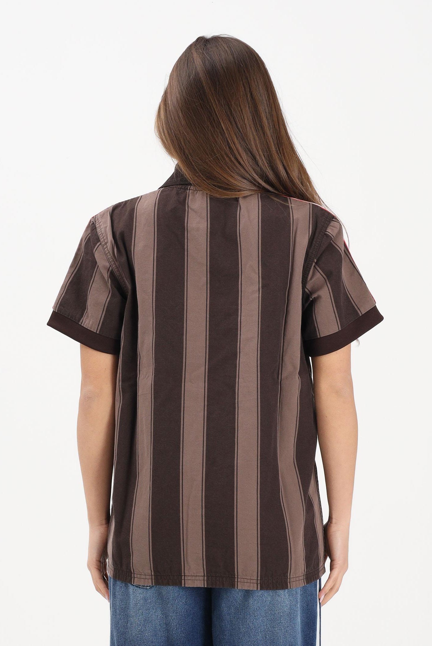 ADIDAS ORIGINALS Polo a manica corta Twill Football marrone da donna KD5450 . ADIDAS ORIGINALS