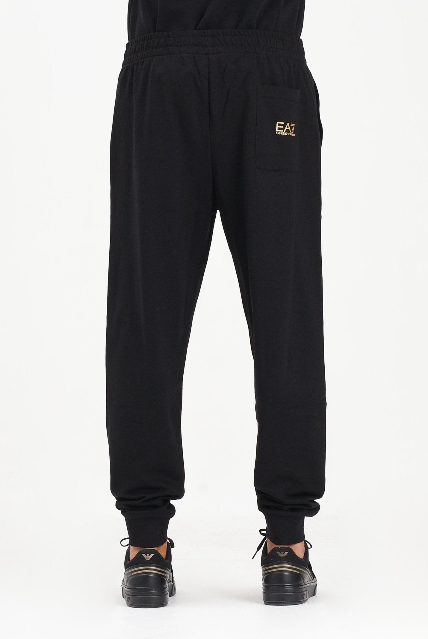EA7 Pantalone sportivo nero da uomo con stampa logo 7M000571AF13512 MC004 EA7