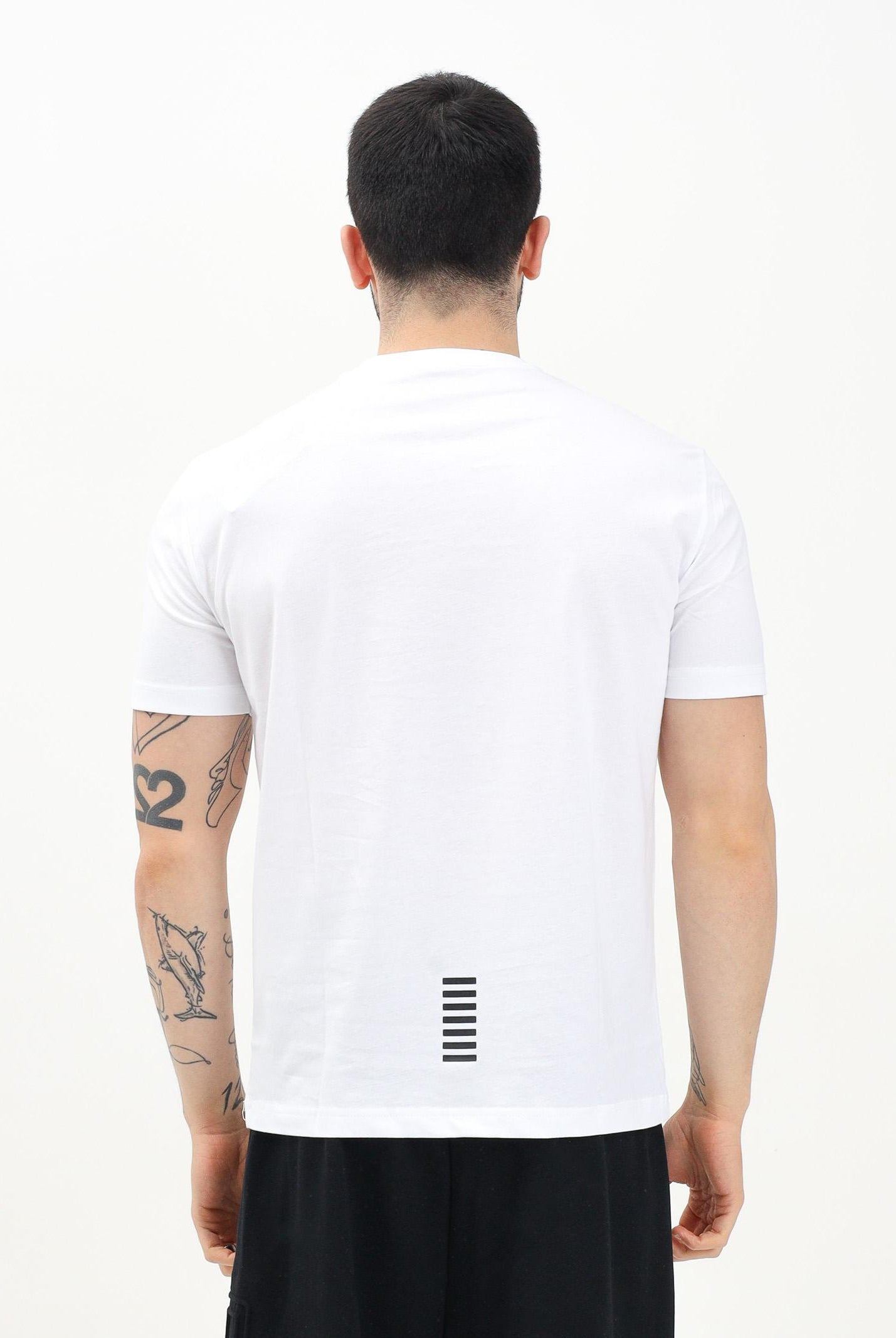 EA7 T-shirt a manica corta bianca da uomo con stampa logo 8NPT25PJVPZ 1100 EA7