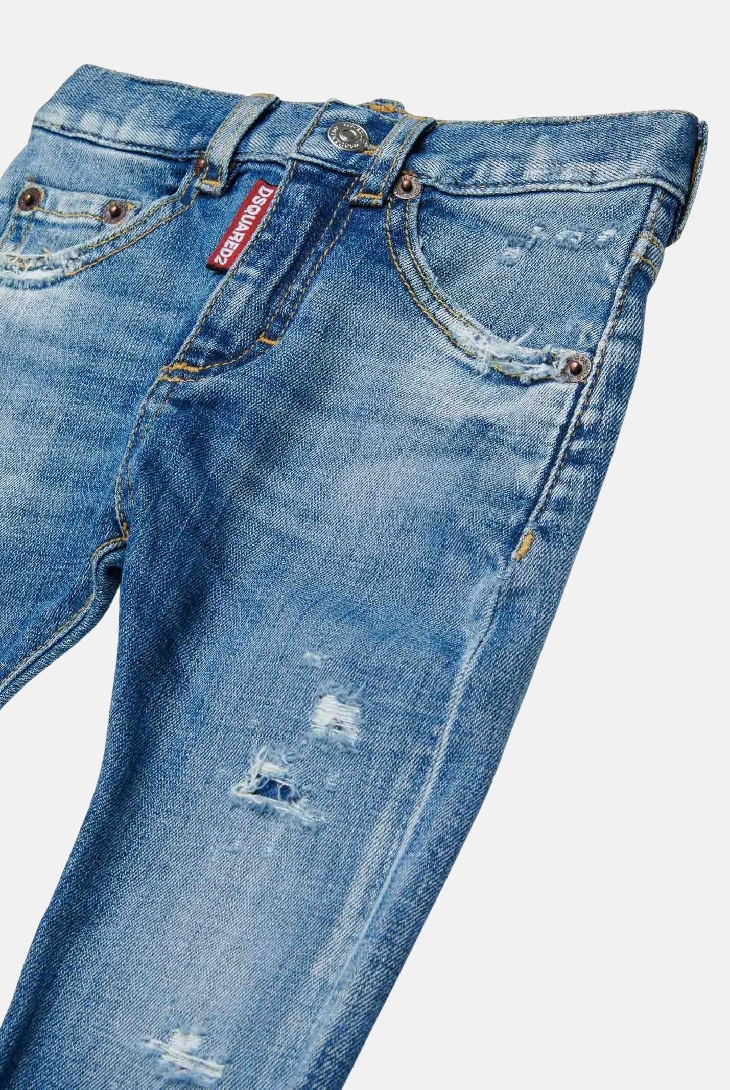 DSQUARED2 Jeans slim in denim chiaro da neonato DQ01TCD0AFN DQ01 DSQUARED2