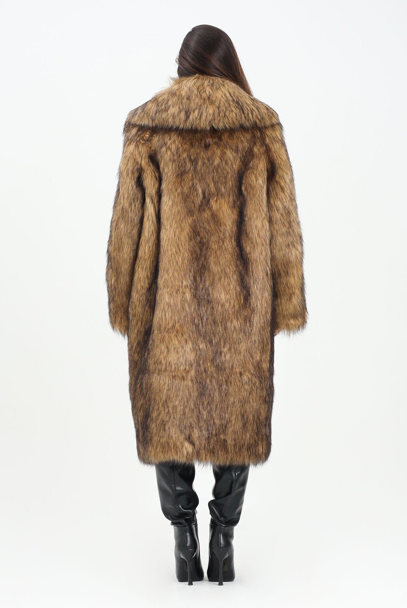 DSQUARED2 Pelliccia lunga in eco-pelliccia beige per donna e ragazze DQ3057D0AEB DQ716 DSQUARED2