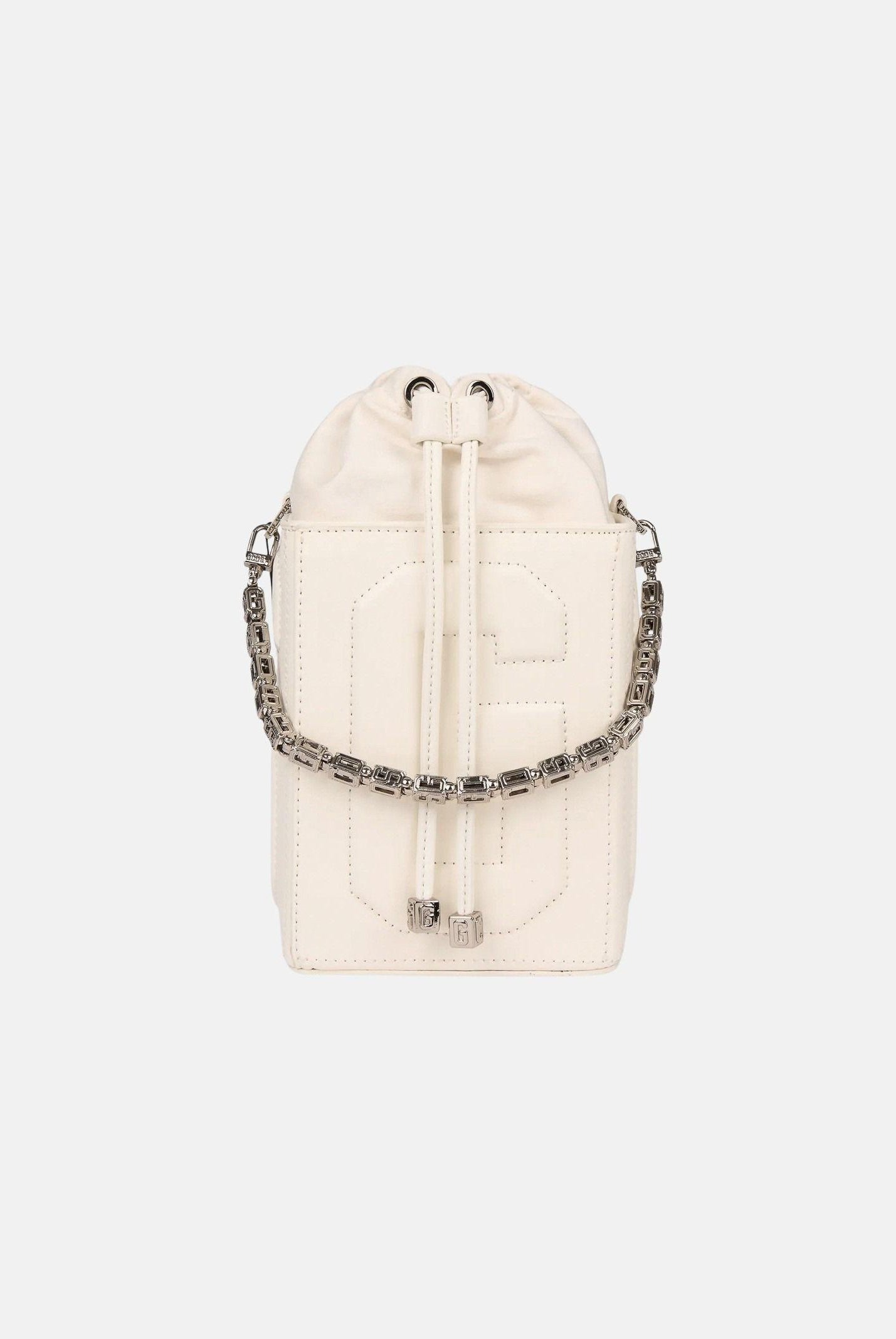 GCDS Borsa a mano panna da donna con logo GCDS in rilievo 3D GCDSD001 10 GCDS
