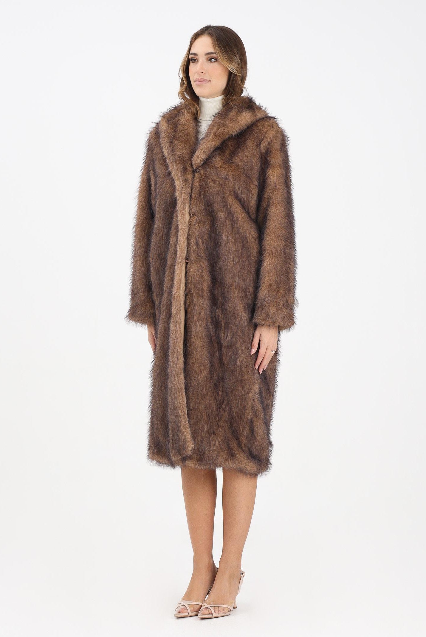 ONLY Pelliccia lunga marrone da donna 15352794 Tannin ONLY