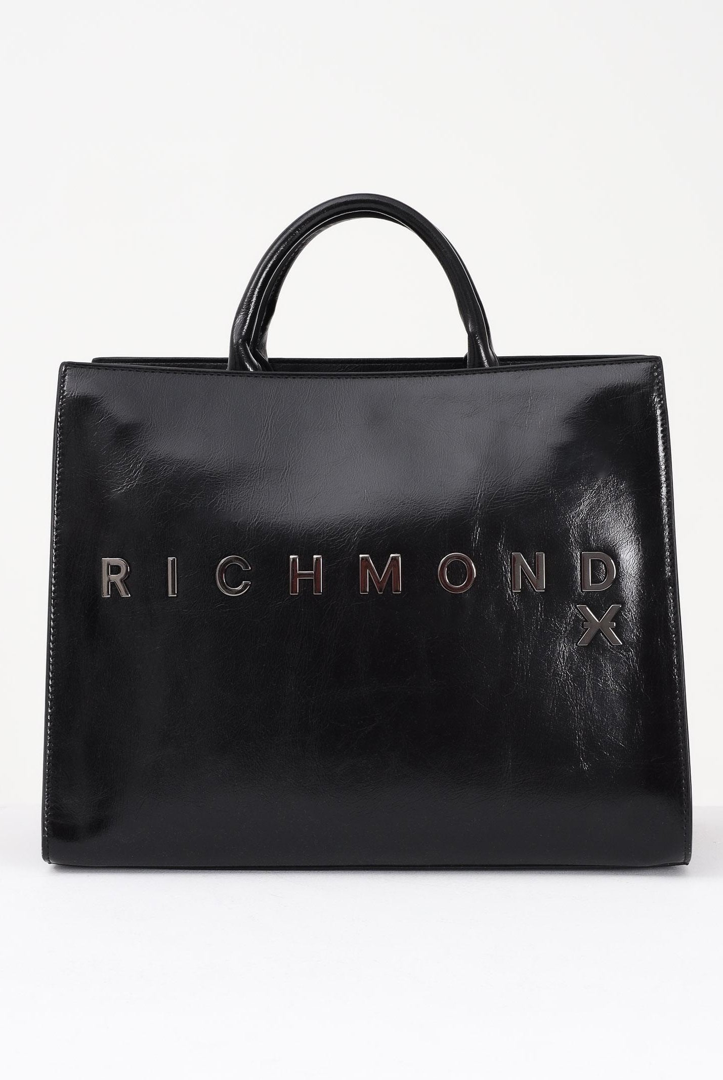 RICHMOND Shopper nera da donna con logo metallico UWA25300BO BL RICHMOND