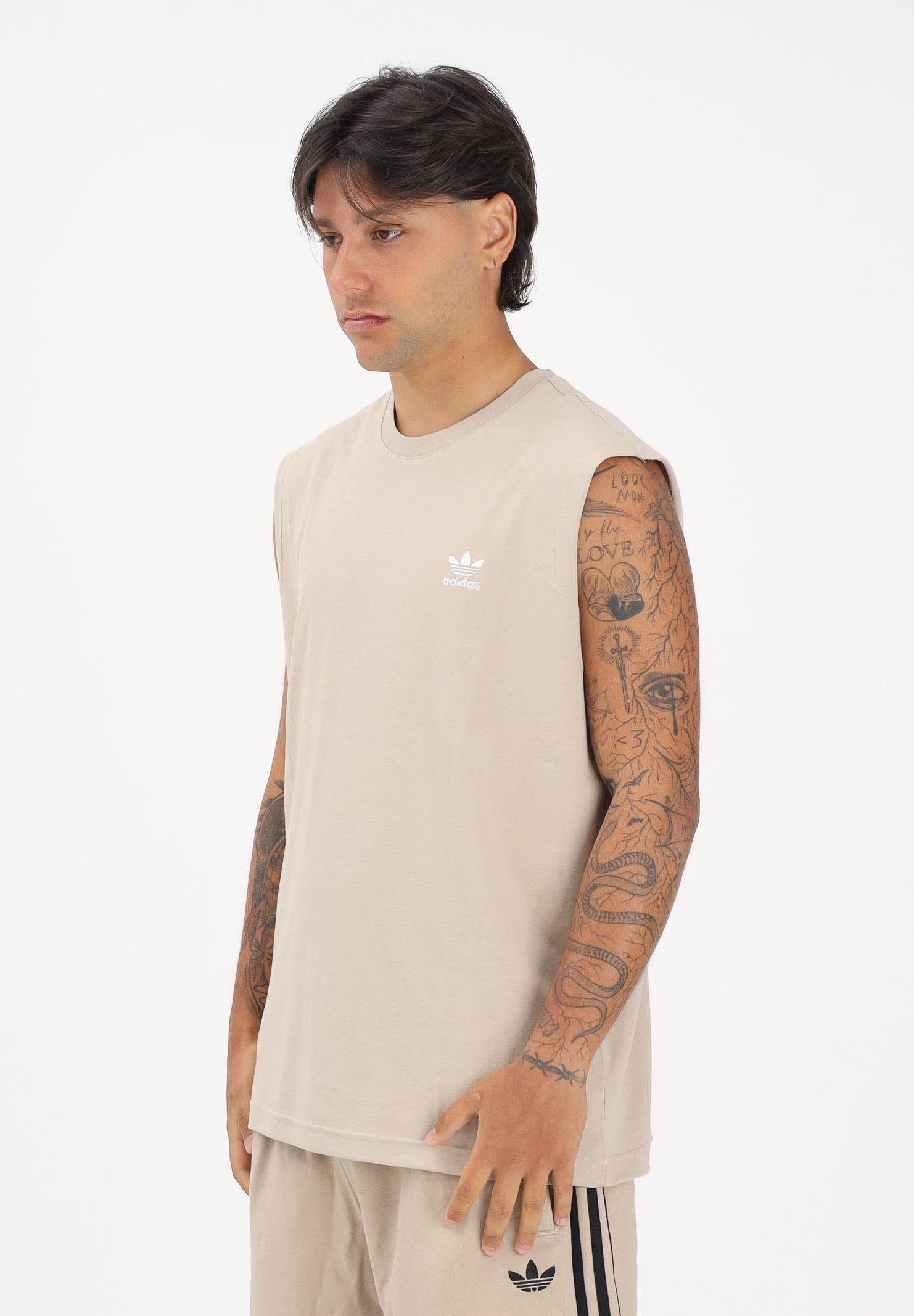 ADIDAS ORIGINALS Canotta TREFOIL ESSENTIALS beige da uomo KE3397 . ADIDAS ORIGINALS