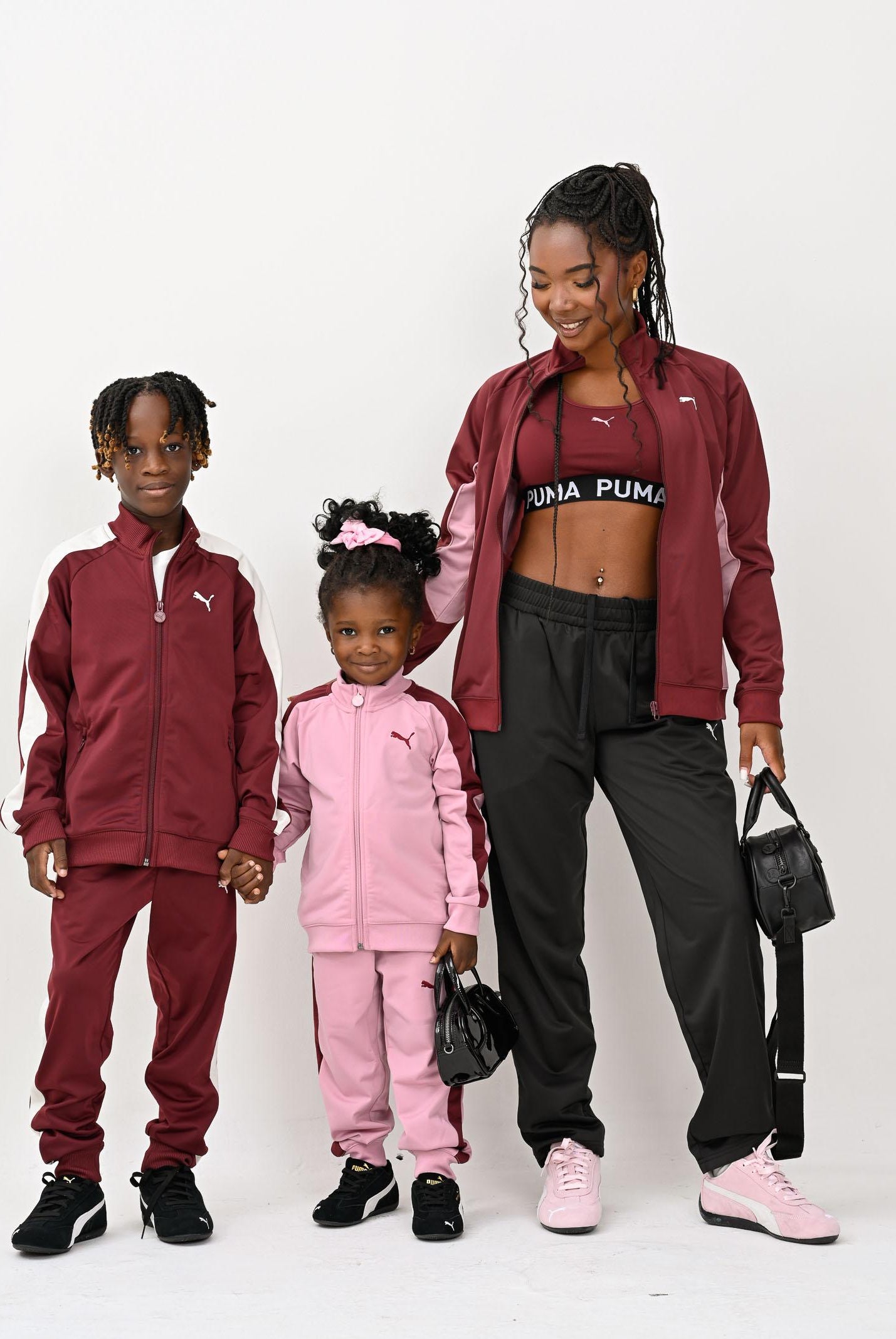 PUMA Felpa con zip T7 ALWAYS ON bordeaux per bambino e bambina 629875 96 PUMA