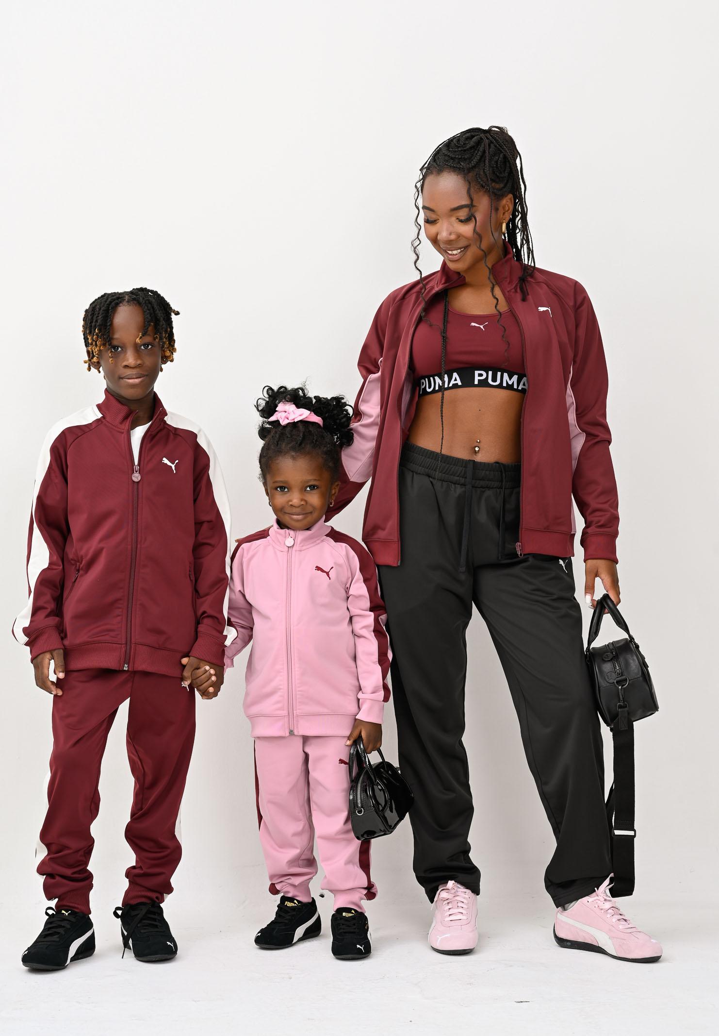 PUMA Felpa con zip T7 ALWAYS ON bordeaux per bambino e bambina 629875 96 PUMA
