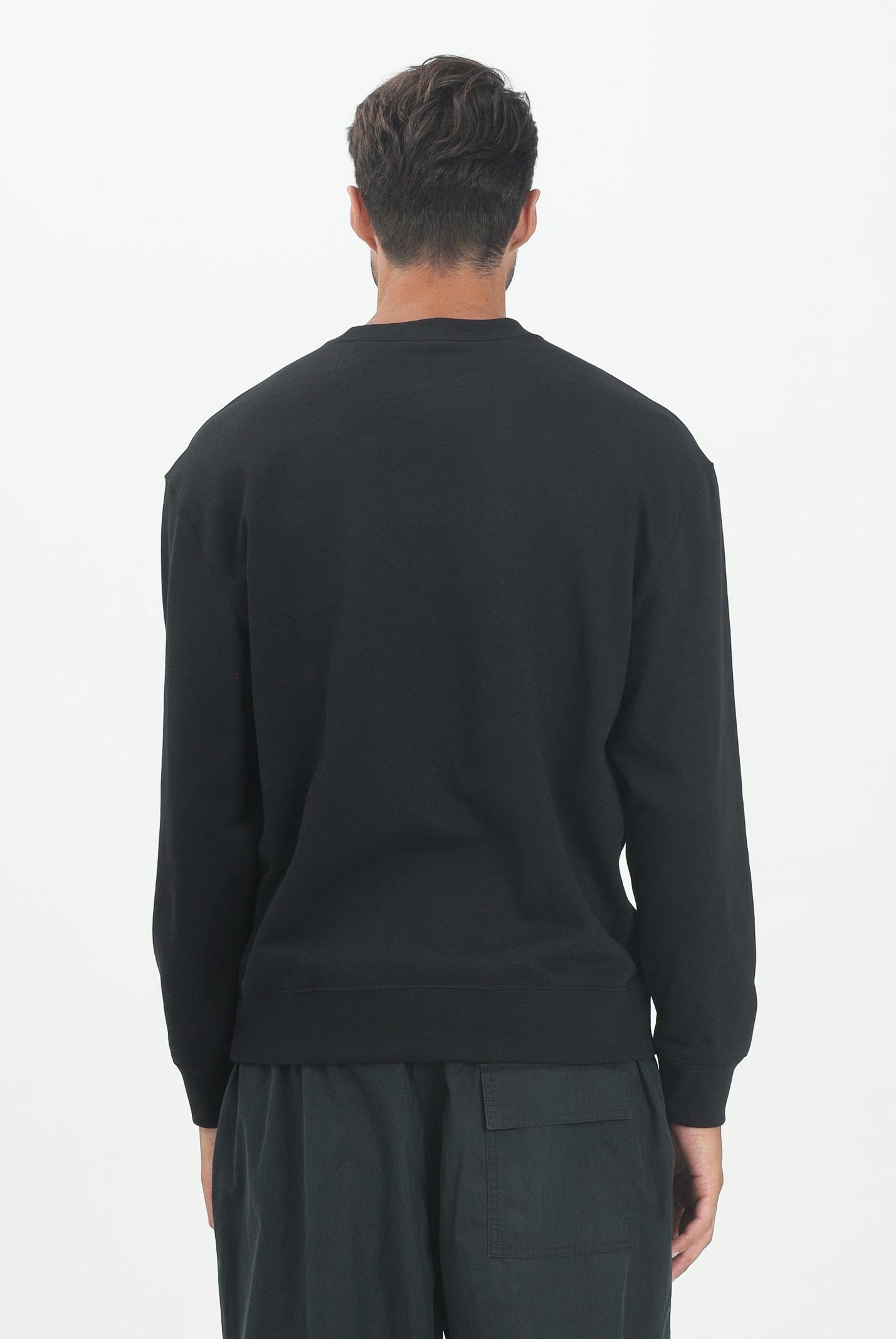 CALVIN KLEIN JEANS Felpa girocollo nera da uomo con stemma monogramma LV04RC273GUB1 CALVIN KLEIN JEANS