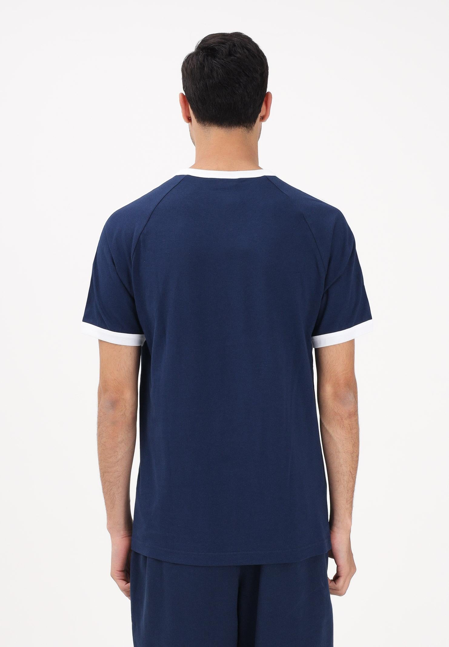 ADIDAS ORIGINALS T-shirt a manica corta 3-Stripes Slim Ringer blu da uomo KF0419 . ADIDAS ORIGINALS