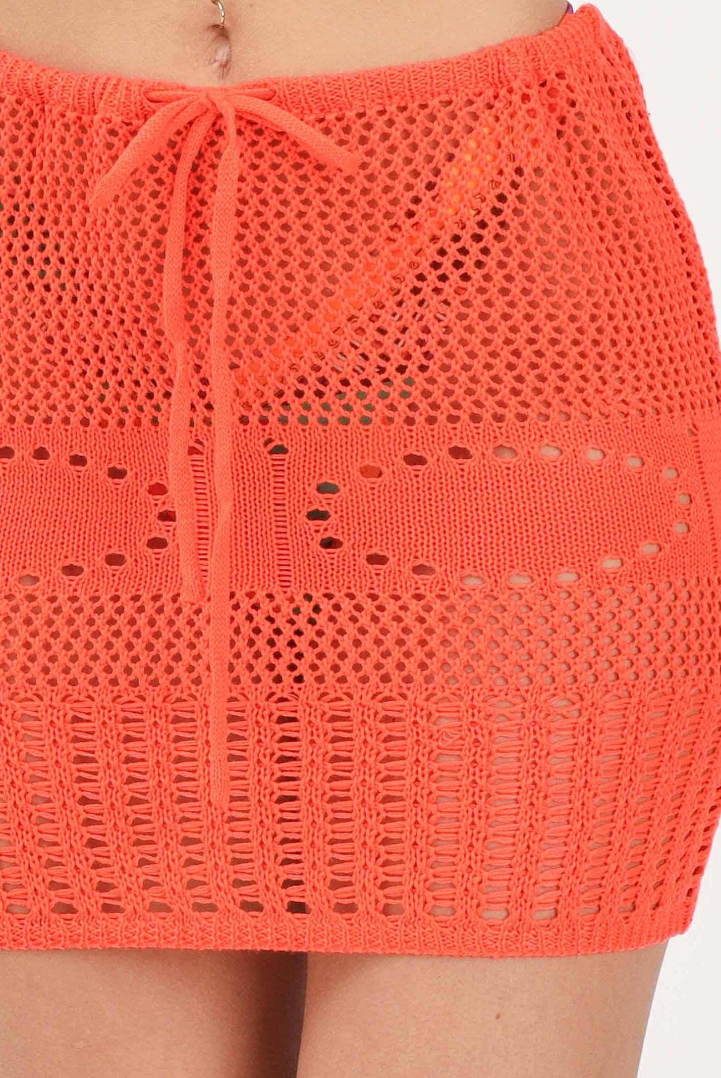 F**K gonna corta in maglia traforata Orange arancione donna. FK26-SW0226OR . F**K