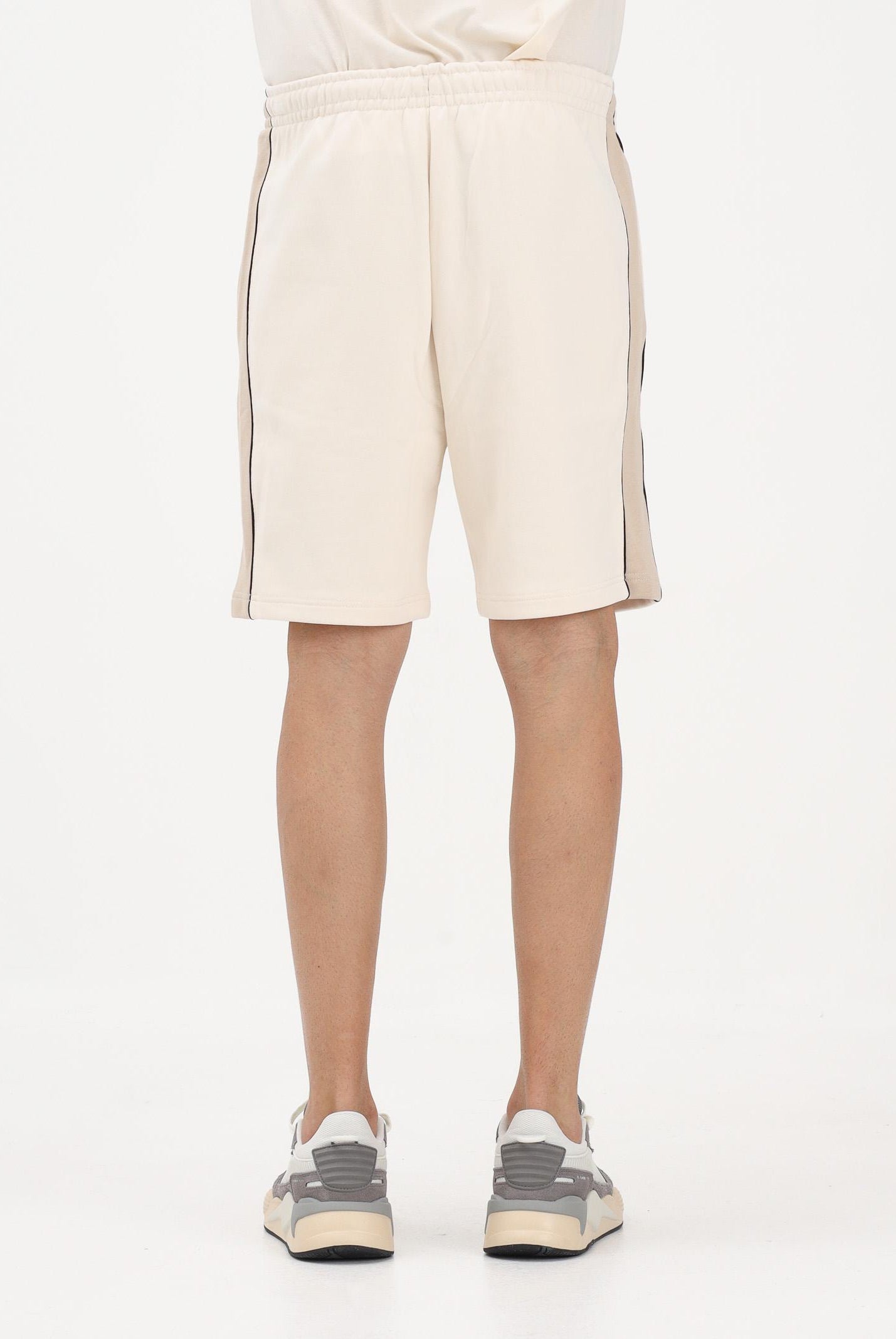 LACOSTE Shorts sportivo beige da uomo con motivo color block GH0893 3RR LACOSTE