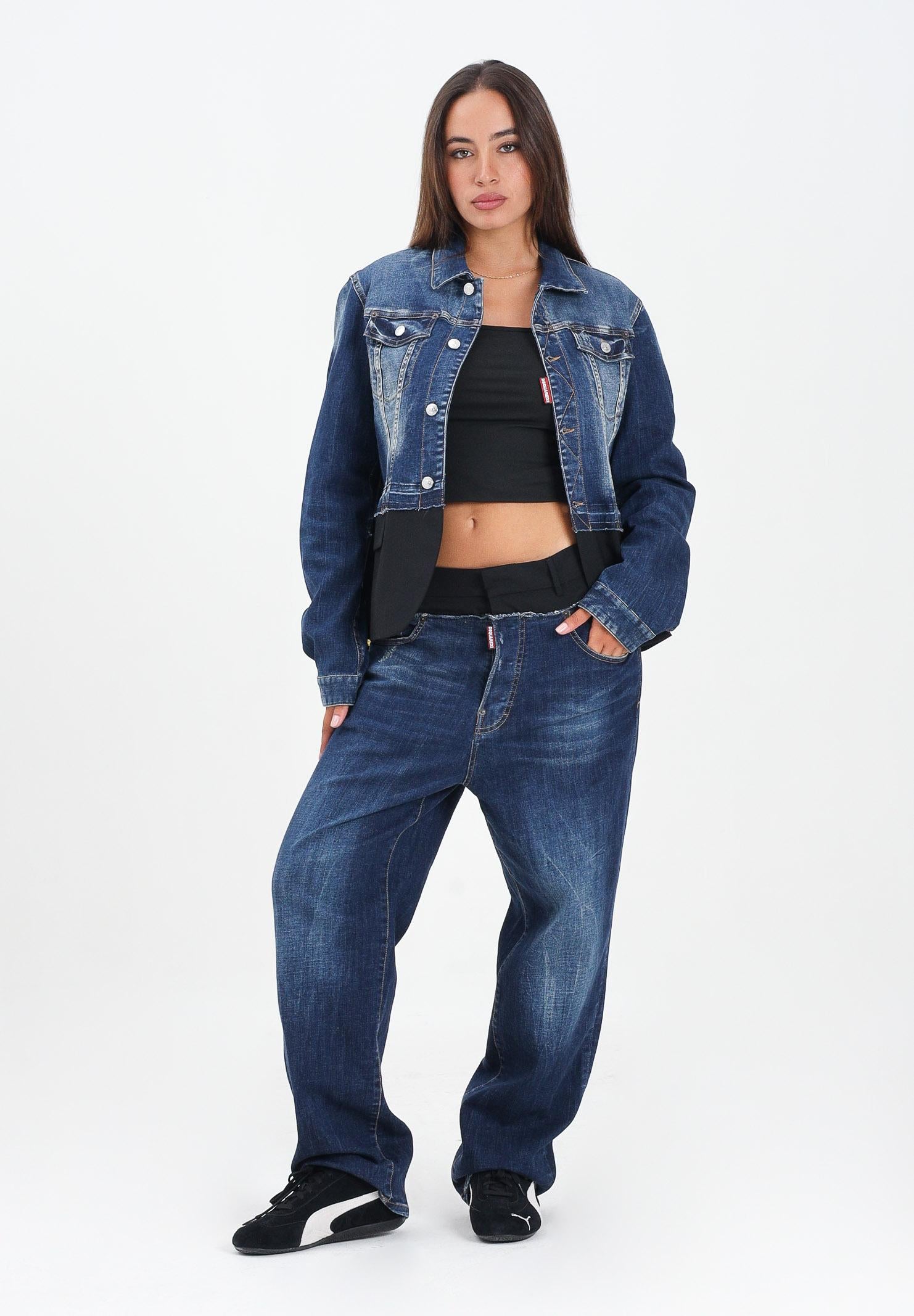 DSQUARED2 Jeans double-fabric in denim blu per donna, ragazzi e bambini DQ3036D0AEZ DQ01 DSQUARED2