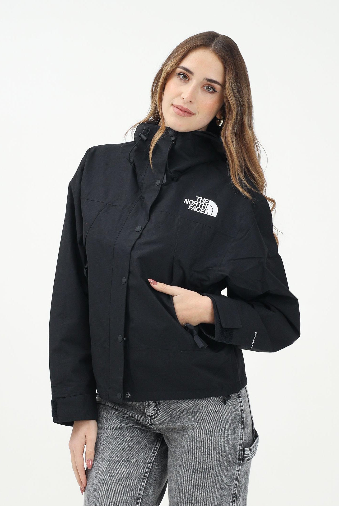THE NORTH FACE Giacca a vento Mountain Mono nera da donna NF0A88YXJK31 THE NORTH FACE