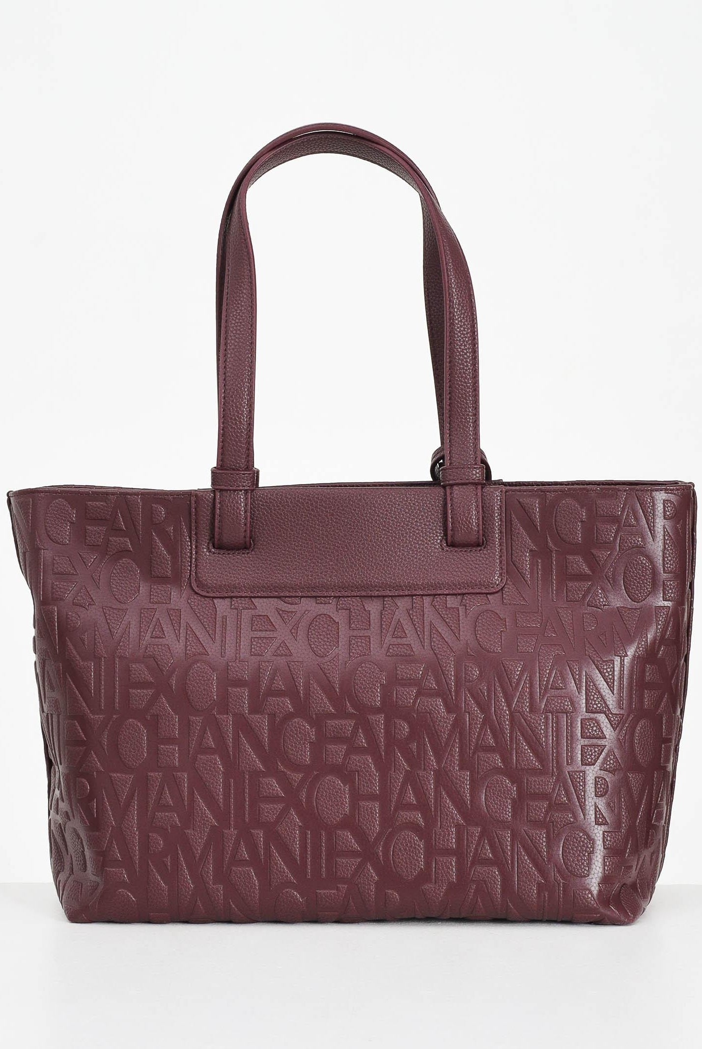 ARMANI EXCHANGE Shopper a spalla bordeaux da donna con logo all-over XW001481AF15774 UA343 ARMANI EXCHANGE