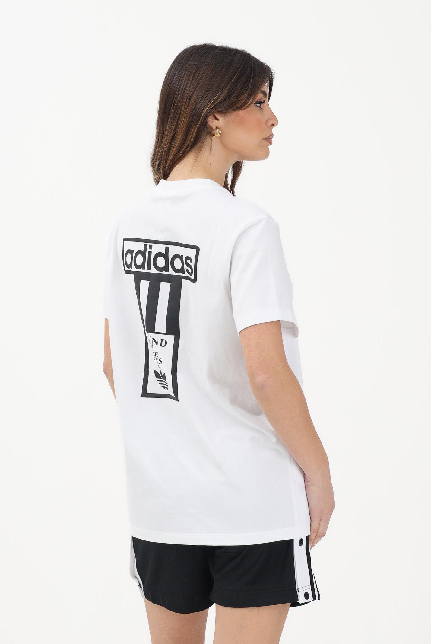 ADIDAS ORIGINALS T-shirt a manica corta Adibreak Adicolor bianca da donna JV7207 . ADIDAS ORIGINALS