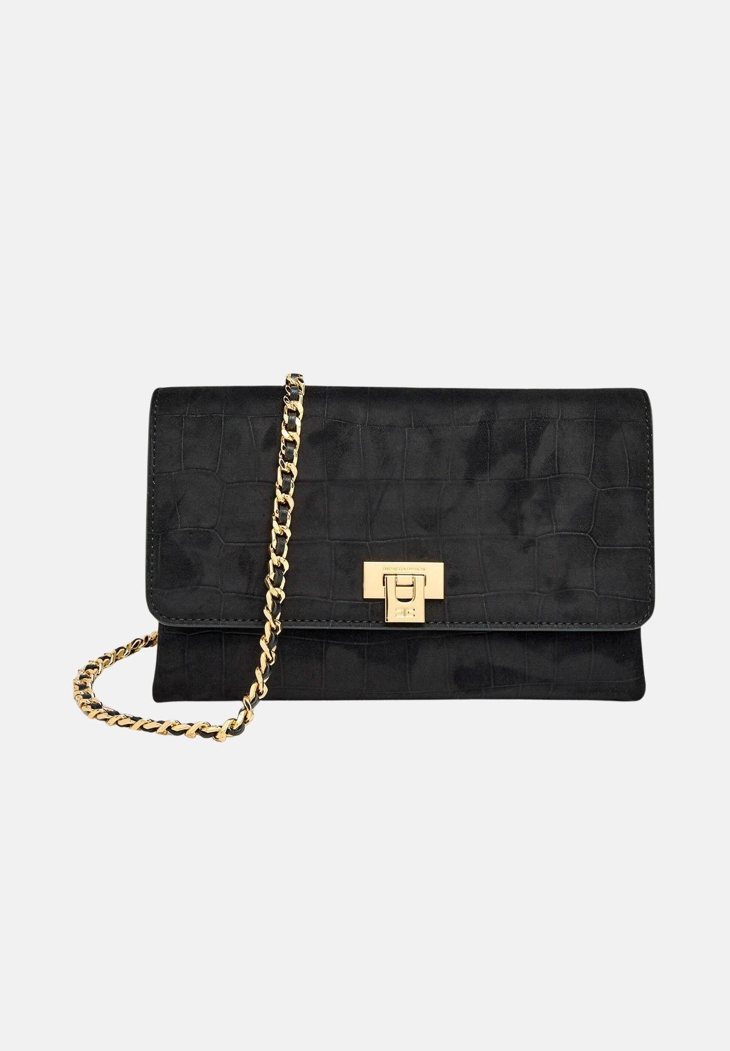 ELISABETTA FRANCHI Pochette nera da donna realizzata in suede BS64A61E2 110 ELISABETTA FRANCHI