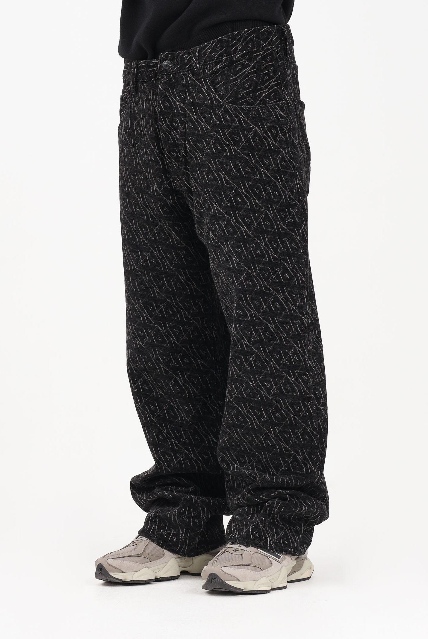 ARMANI EXCHANGE Jeans baggy nero da uomo con logo all-over XM000076AF18821 FC145 ARMANI EXCHANGE