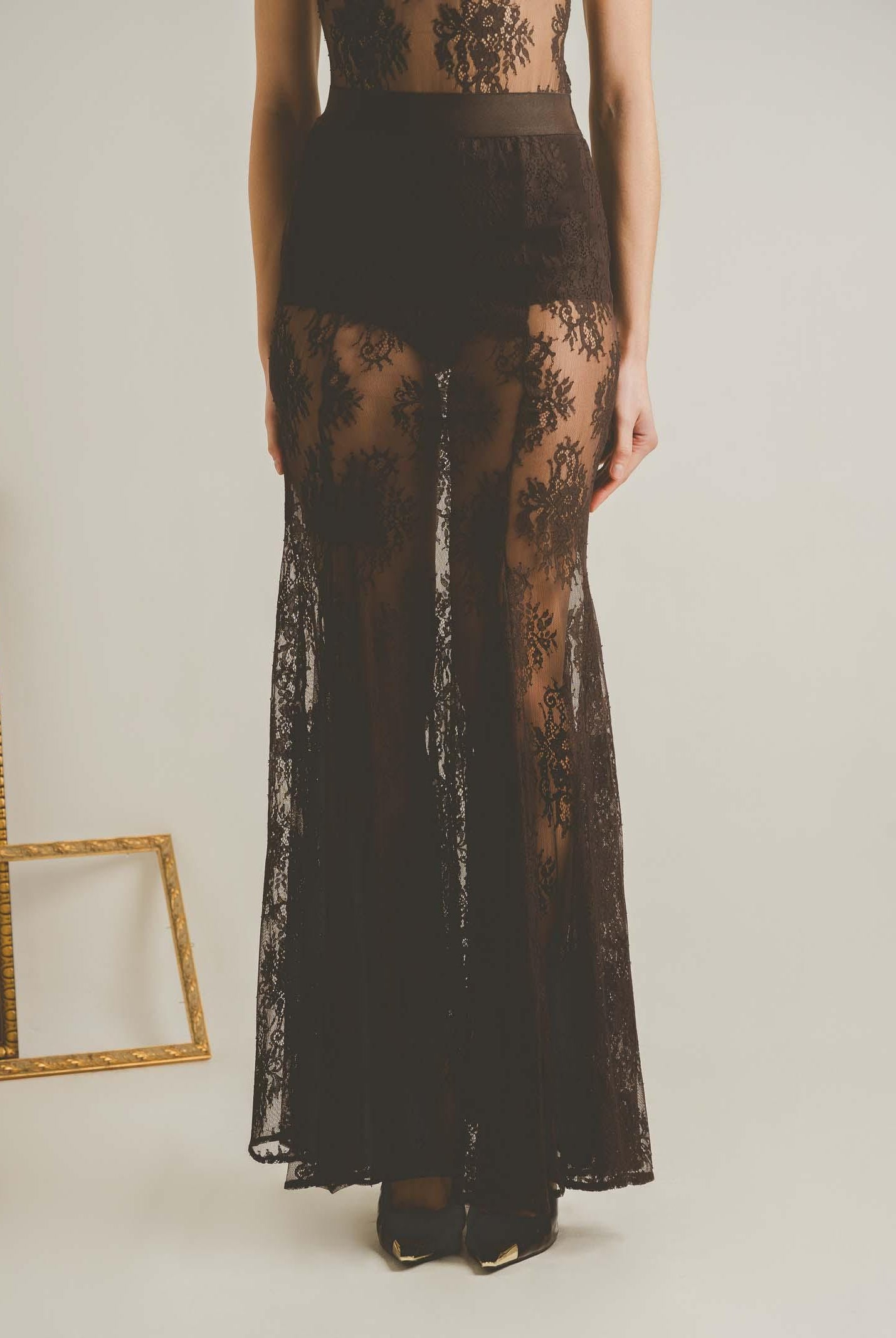 SANTAS Gonna lunga NUIT marrone da donna PV2628 MA SANTAS