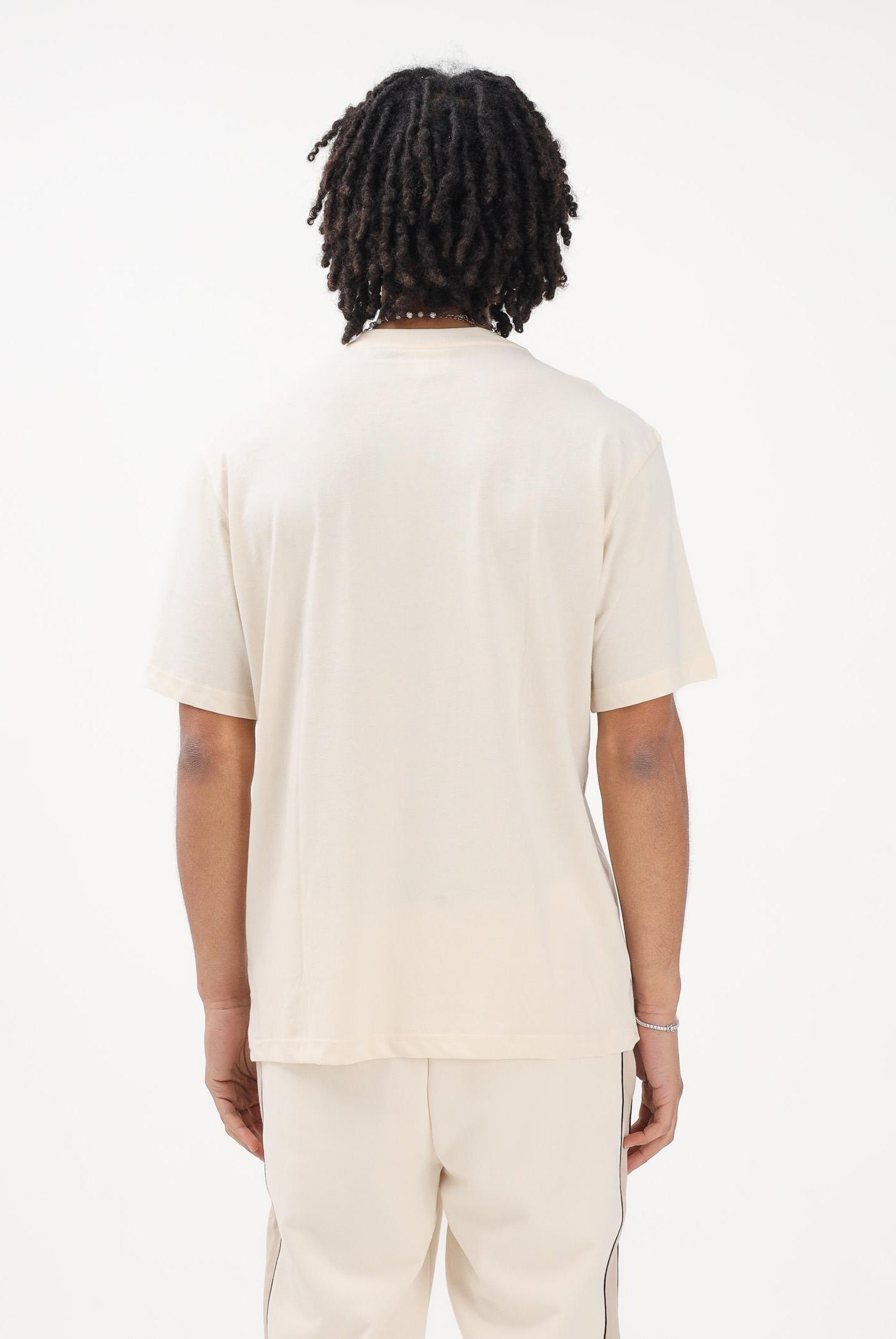 LACOSTE T-shirt a manica corta beige da uomo con motivo color block TH0896 3RR LACOSTE