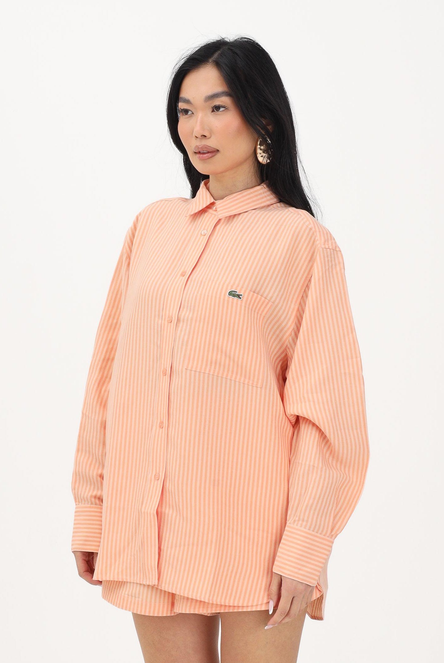 LACOSTE Camicia a manica lunga arancio da donna CF1429 4HI LACOSTE