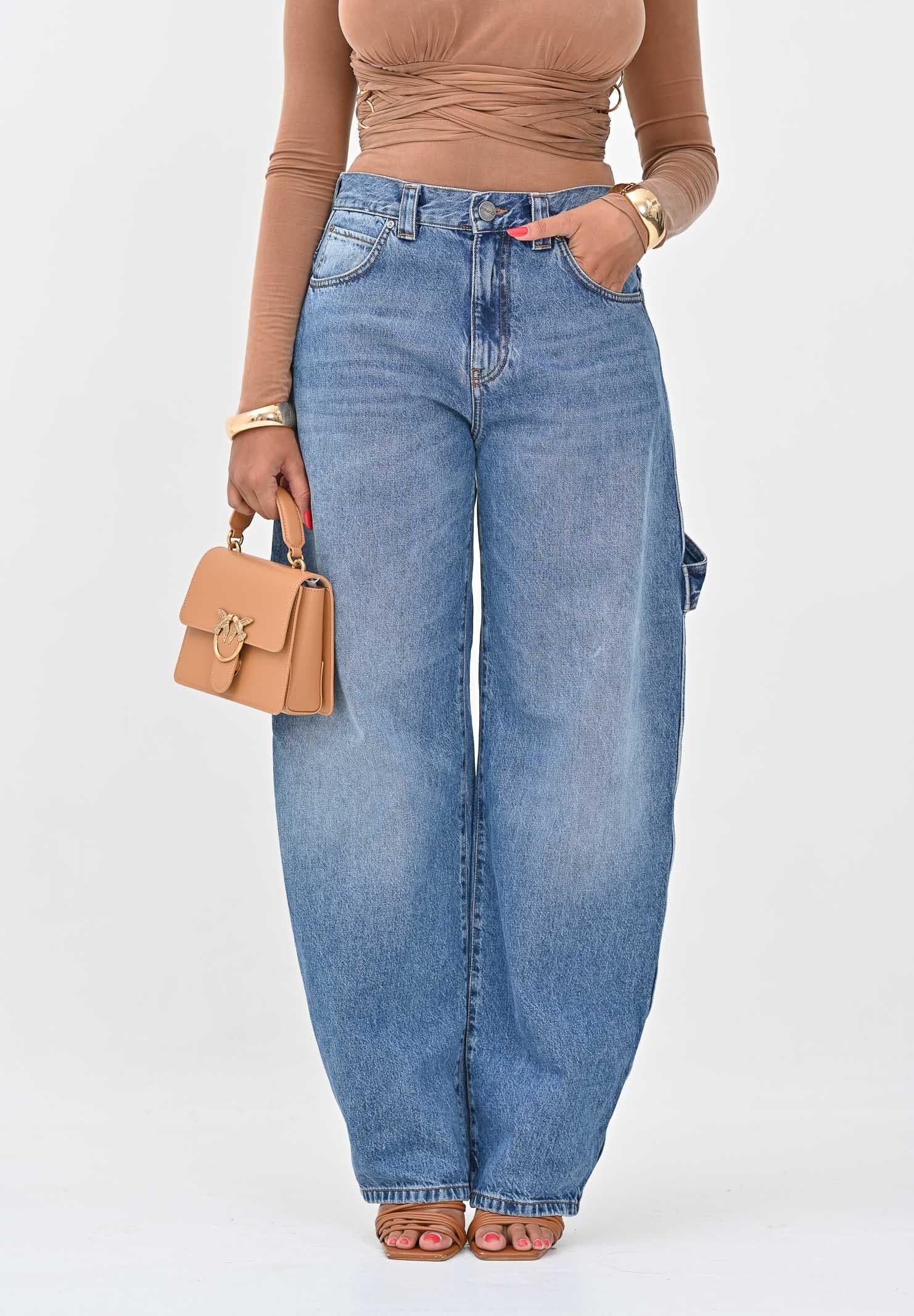 PINKO Jeans in denim chiaro da donna con logo 105542A2RP PJD PINKO