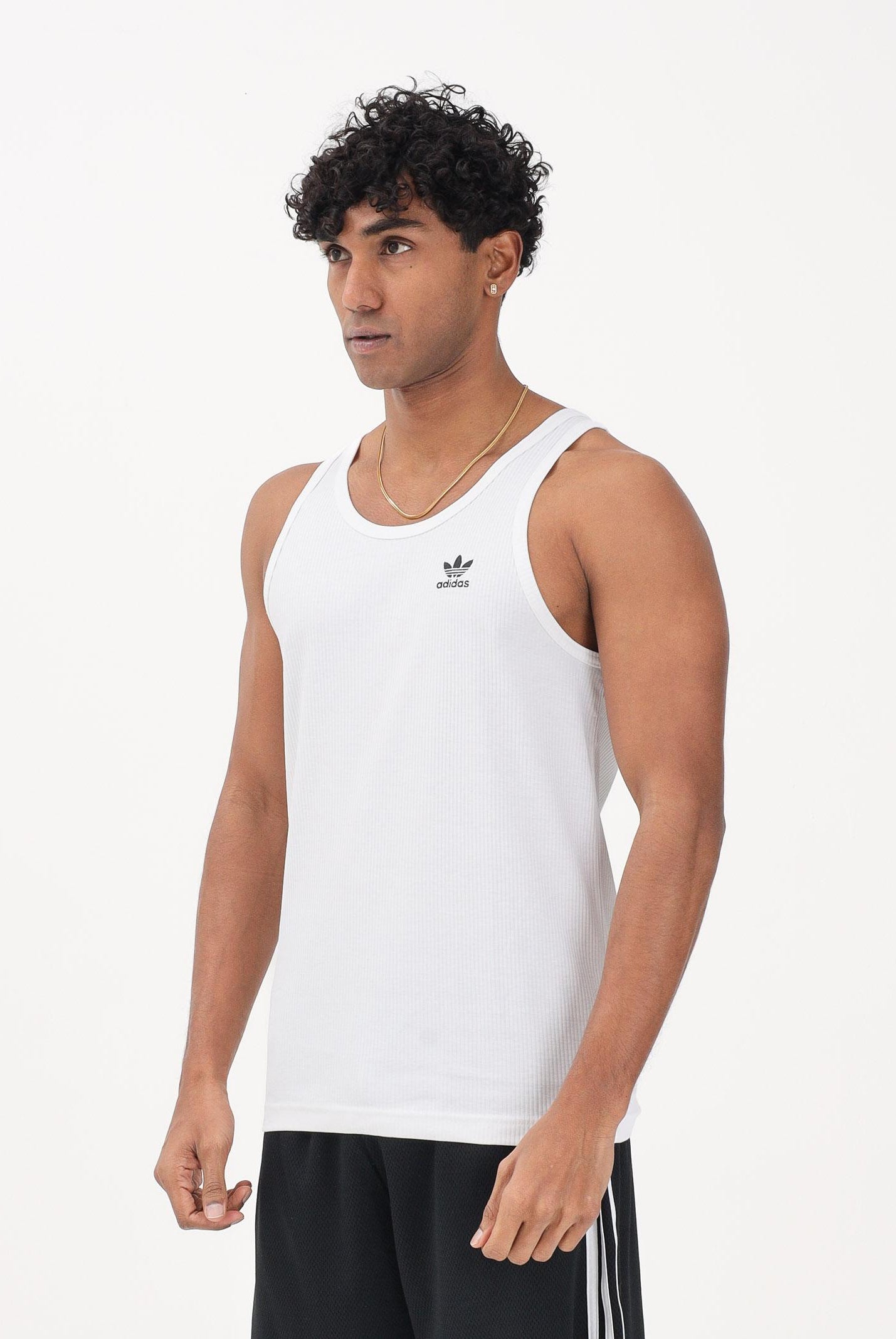 ADIDAS ORIGINALS Canotta Trefoil Essentials bianca da uomo IY7366 . ADIDAS ORIGINALS