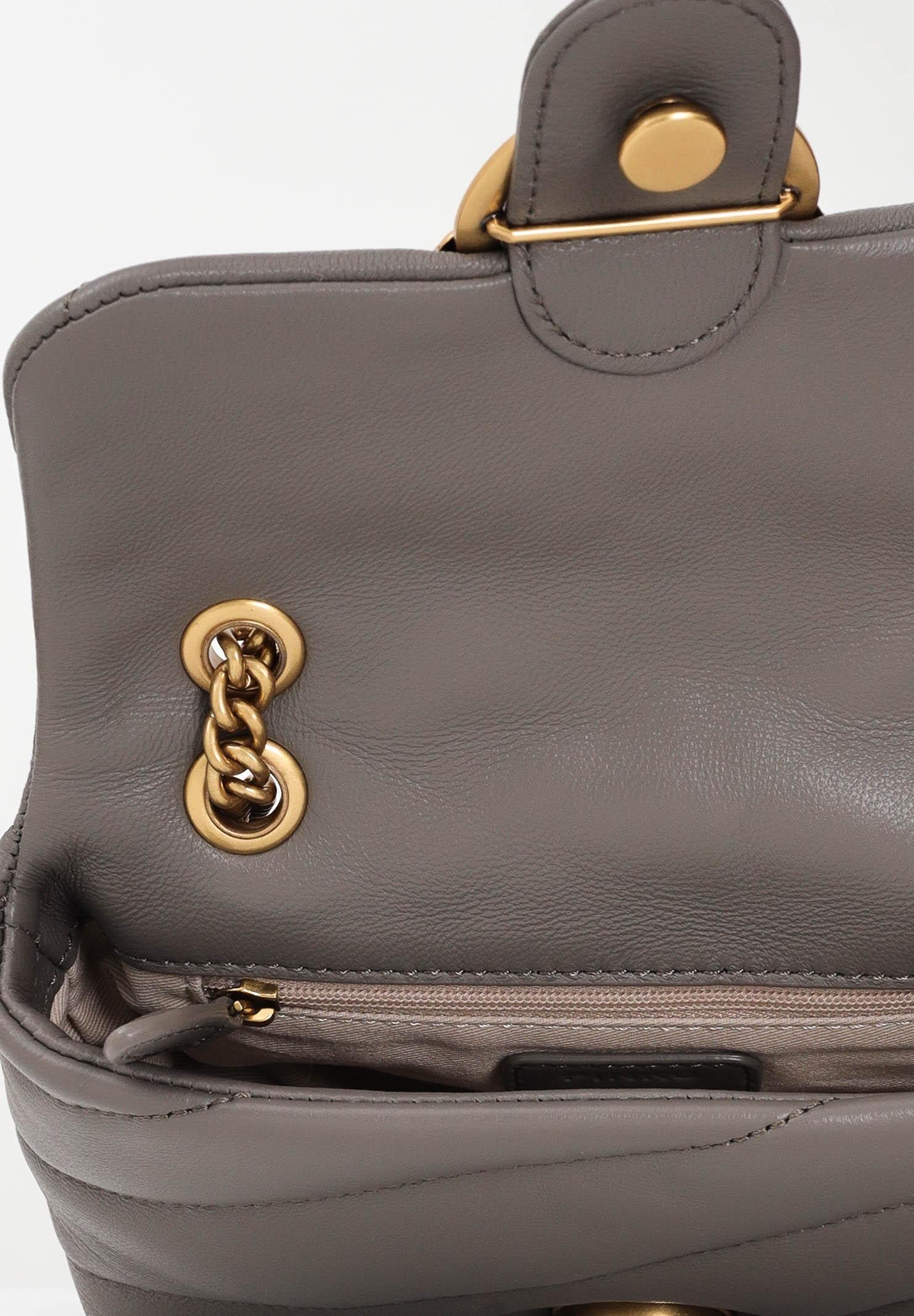 PINKO Borsa a tracolla Baby Love Bag Puff da donna in morbida nappa grigia 100040A0F2 K33Q PINKO