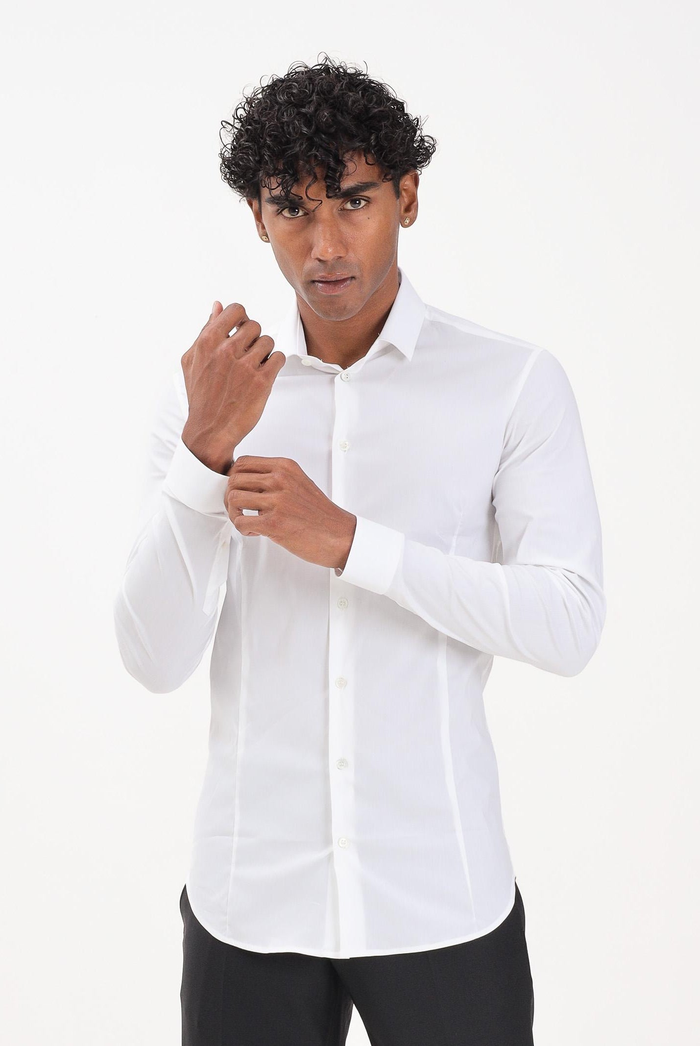 PATRIZIA PEPE Camicia a maniche lunghe bianca da uomo 5C0055A01 W103 PATRIZIA PEPE