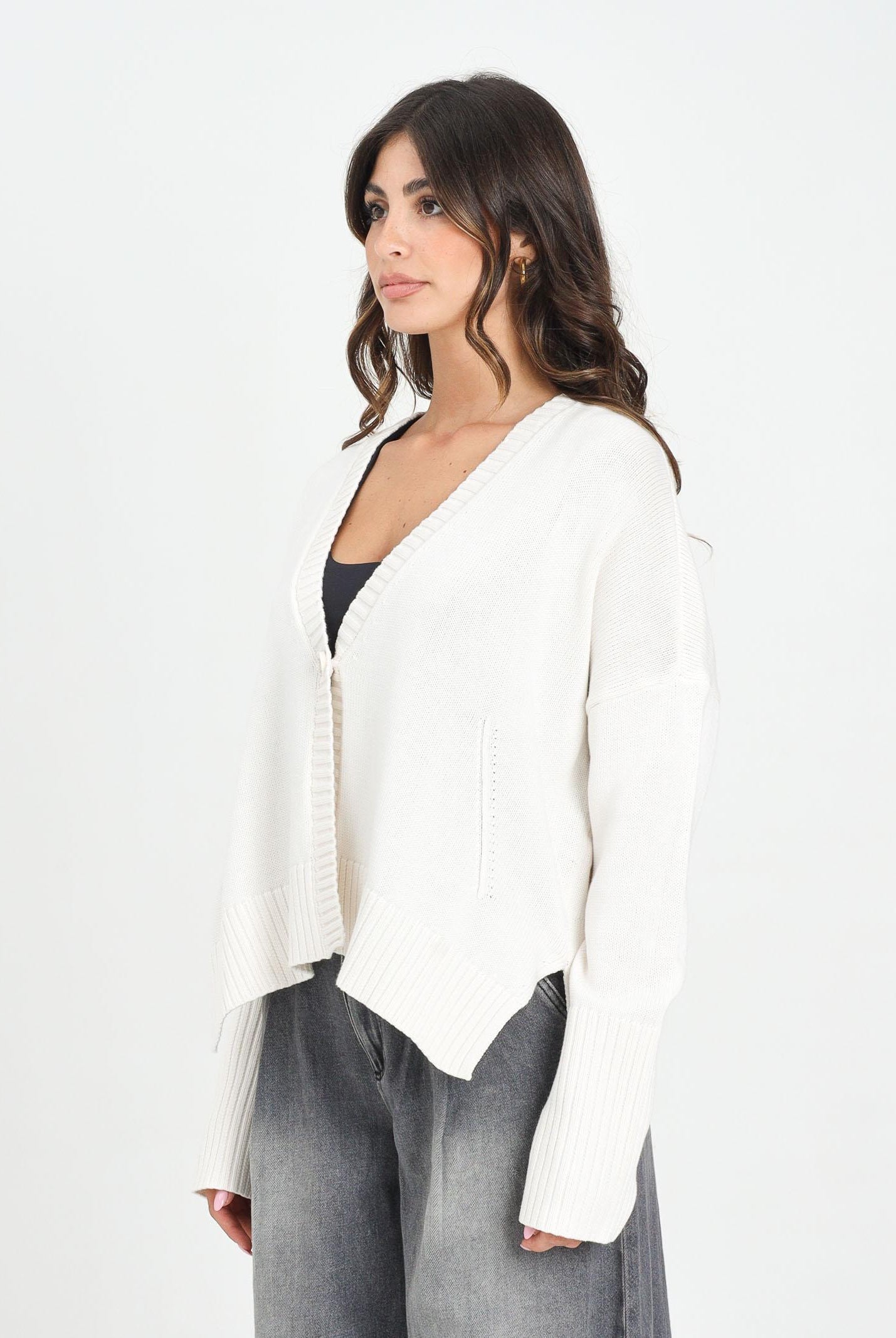 ARMANI EXCHANGE Cardigan corto panna da donna con logo XW001304AF16552 U1003 ARMANI EXCHANGE