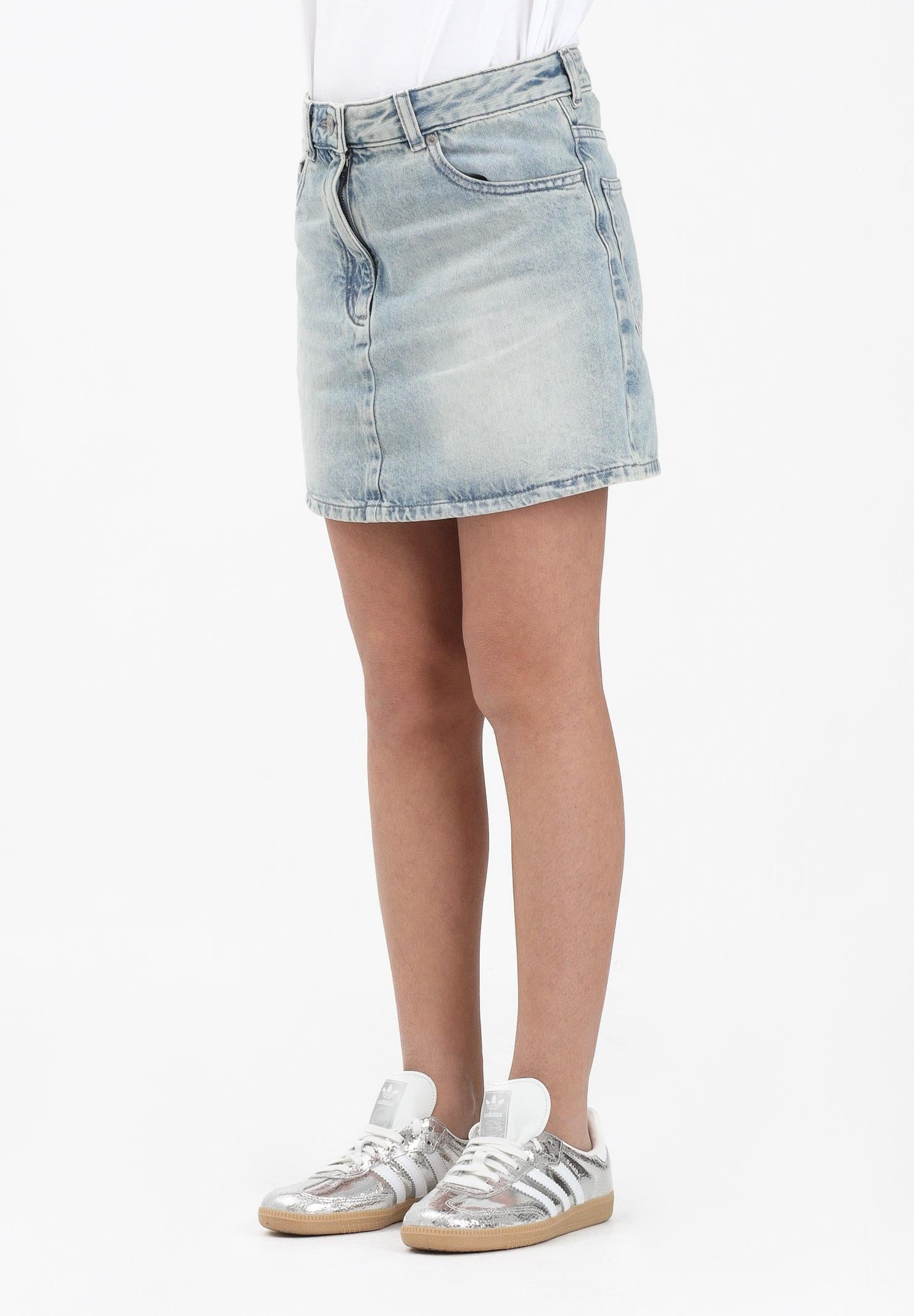 MAISON MARGIELA Gonna corta in denim chiaro per donna, ragazze e bambine con logo M60975MM06Y M601 MAISON MARGIELA