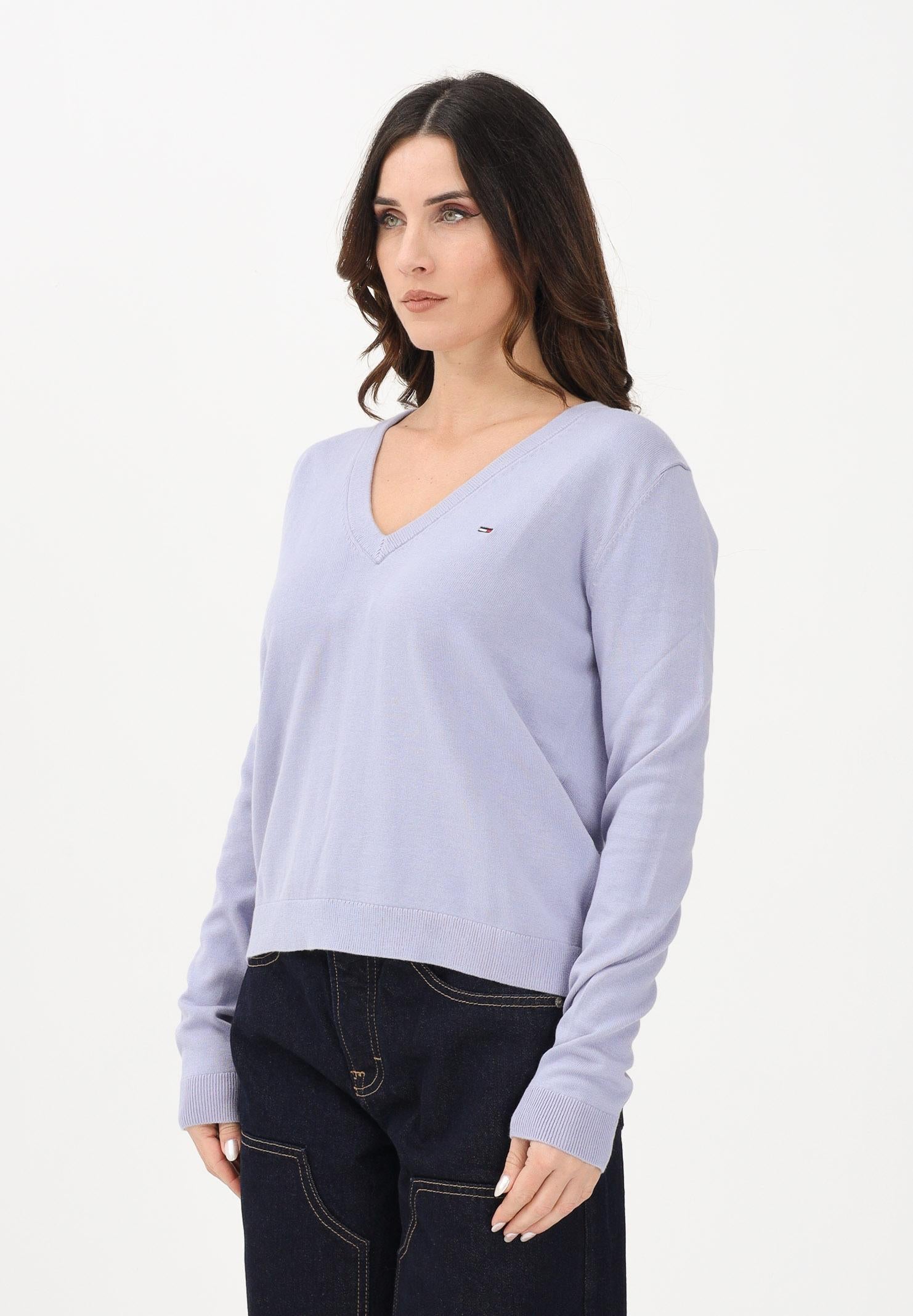 TOMMY JEANS Maglioncino lilla da donna con logo DW0DW19888 C5U TOMMY JEANS