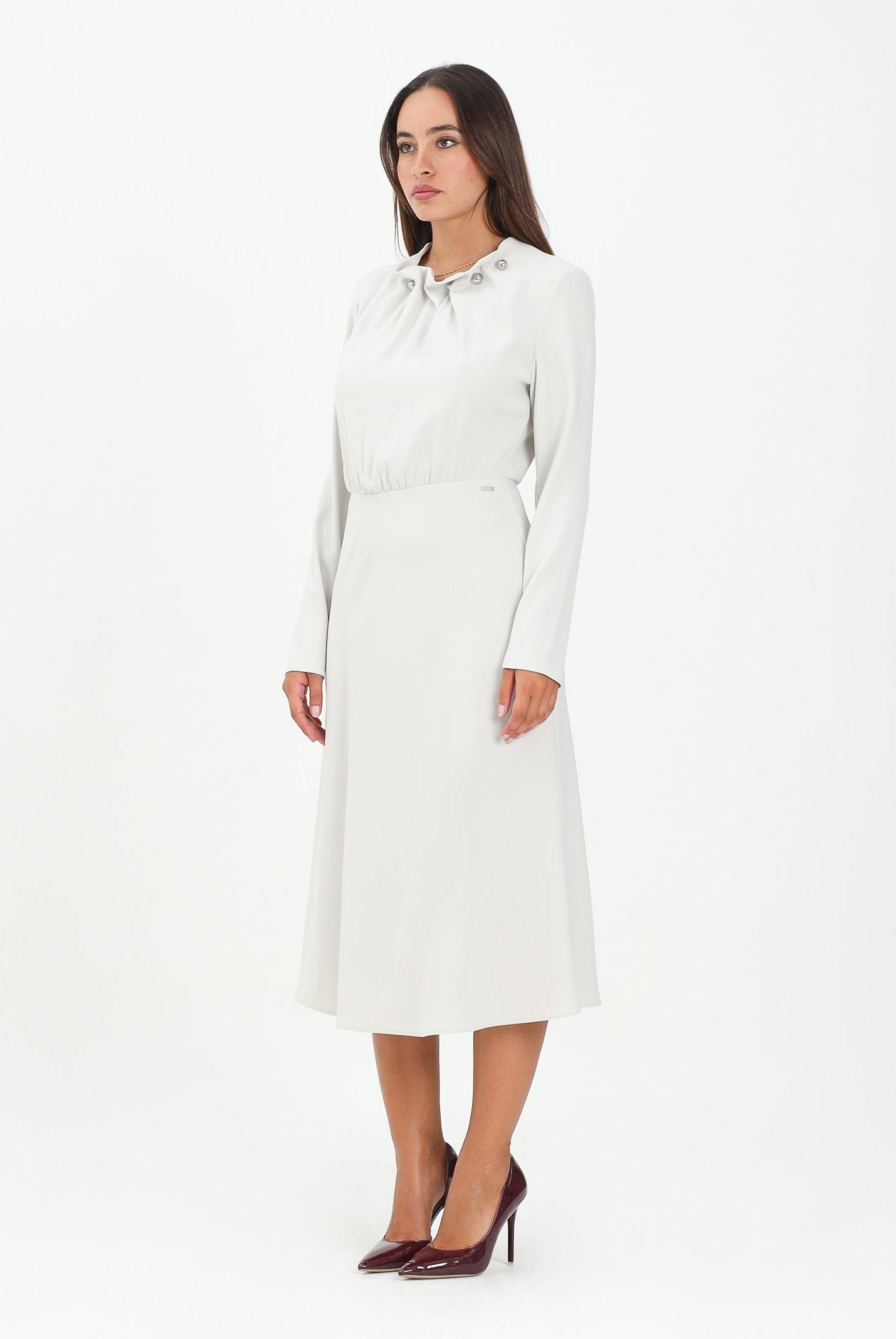 ARMANI EXCHANGE Abito midi beige da donna con borchie al collo XW000735AF16125 U1094 ARMANI EXCHANGE