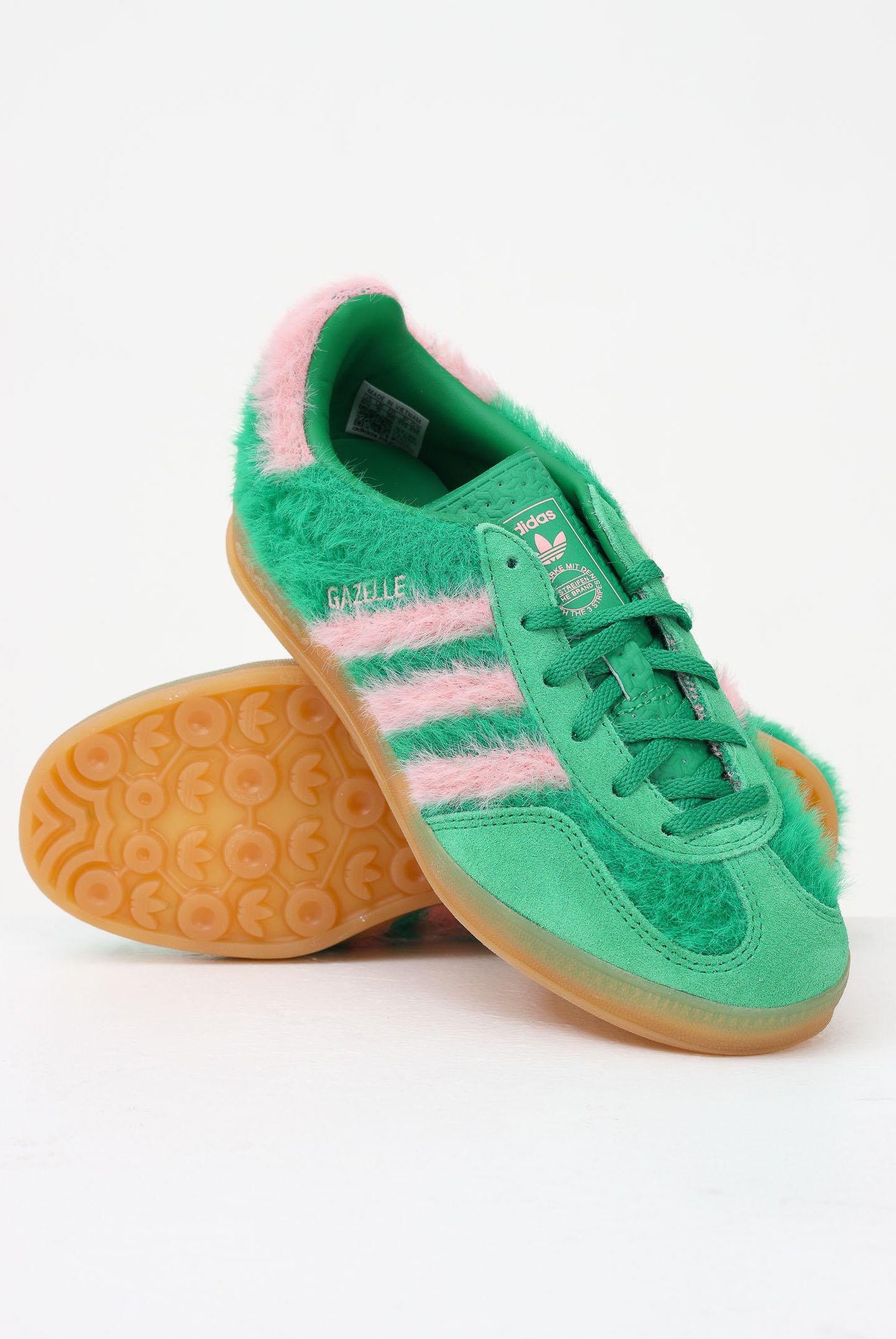 ADIDAS ORIGINALS Sneakers Gazelle Indoor Fur Tan verdi da donna JP8342 ADIDAS ORIGINALS