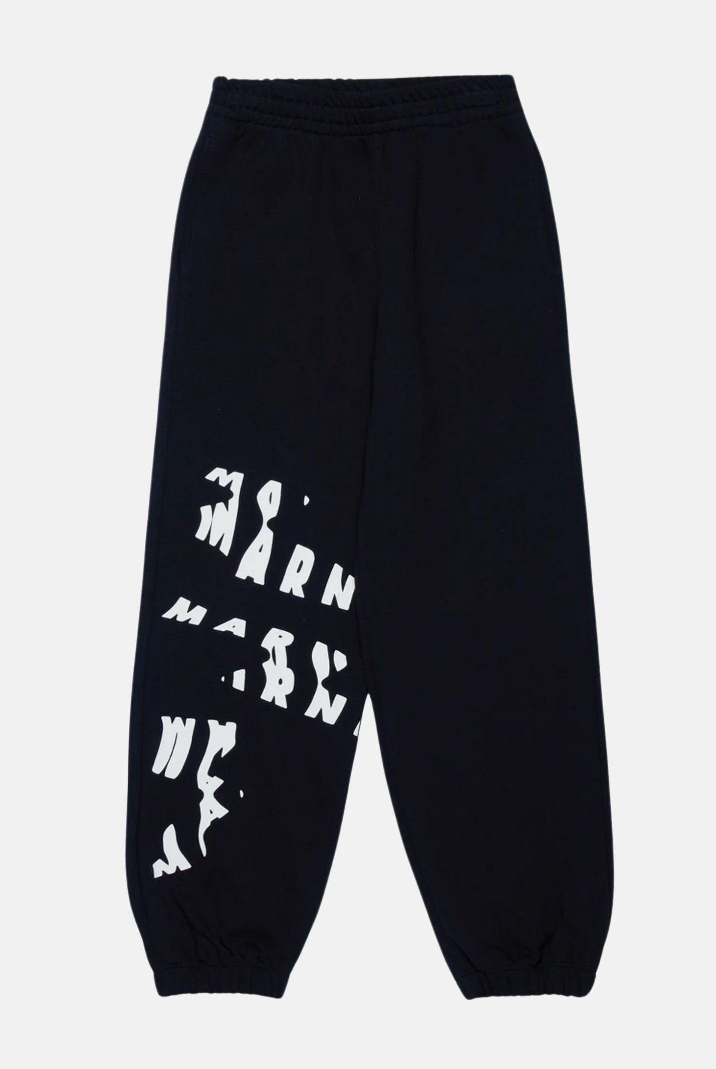 Pantalone sportivo nero per donna e bambina con stampa a contrasto M01219M00RE 0M900 MARNI