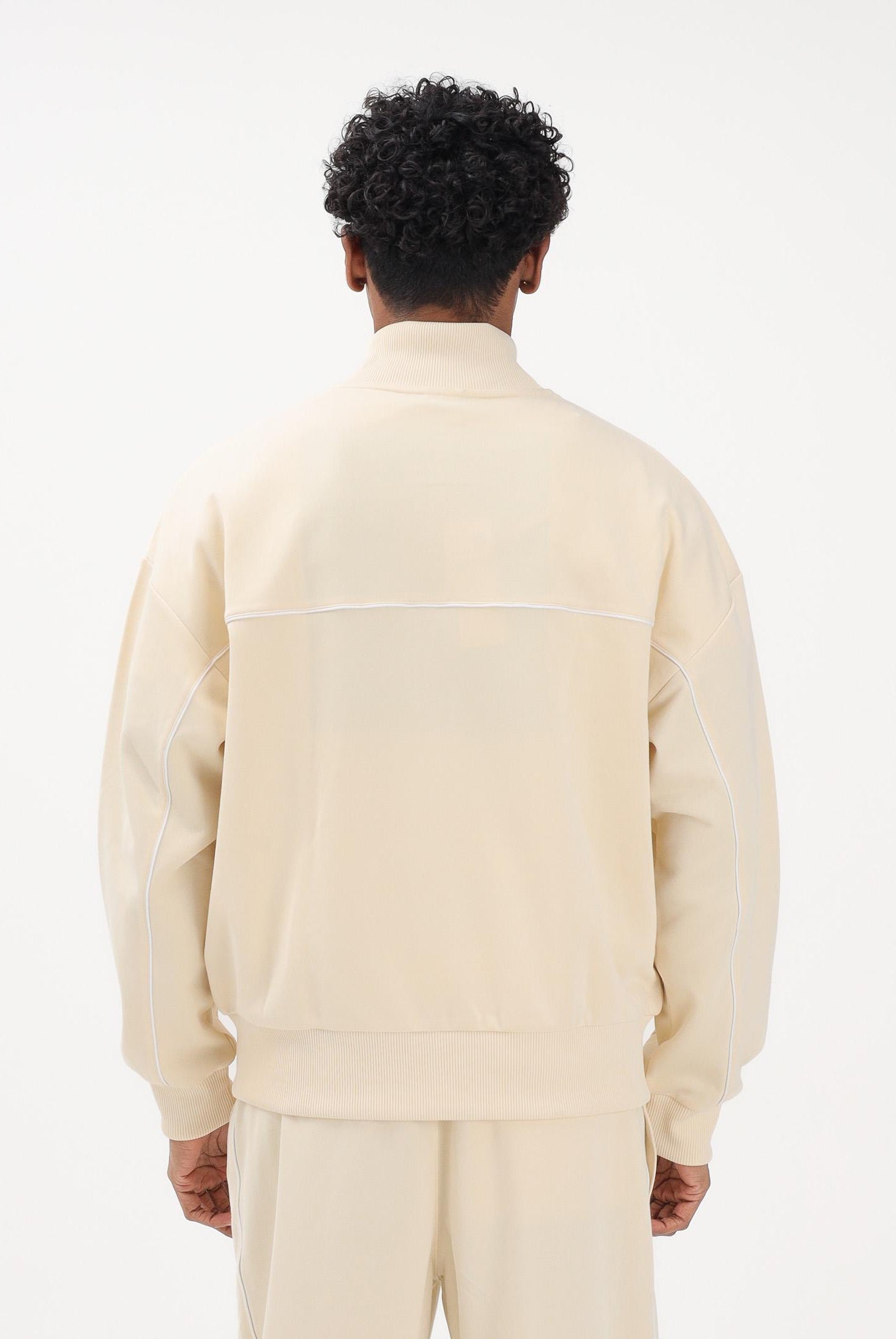 LACOSTE Felpa con zip crema da uomo SH0627 056 LACOSTE