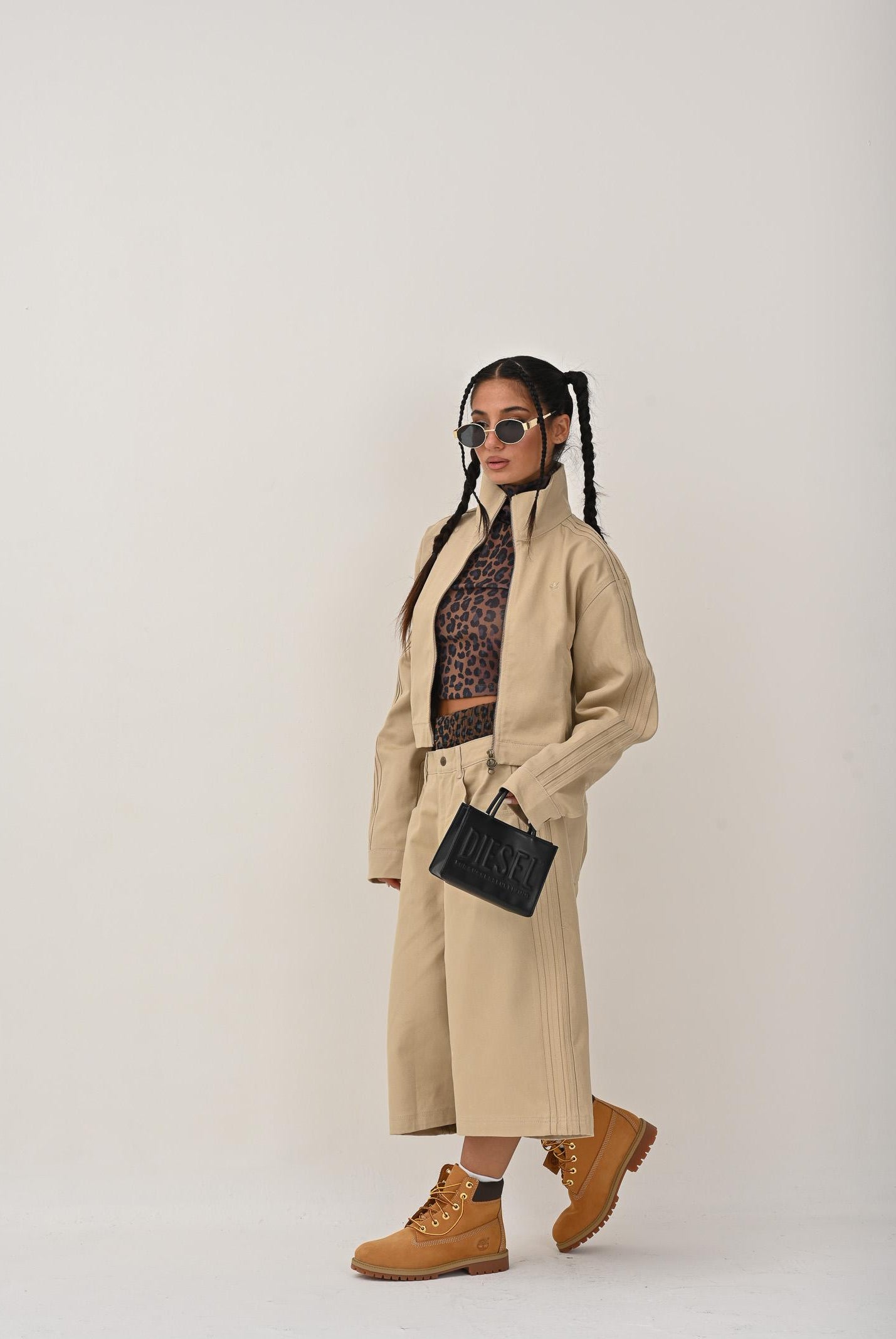 ADIDAS ORIGINALS Giubbotto Firebird Twill Crop in denim beige da donna JX7600 ADIDAS ORIGINALS