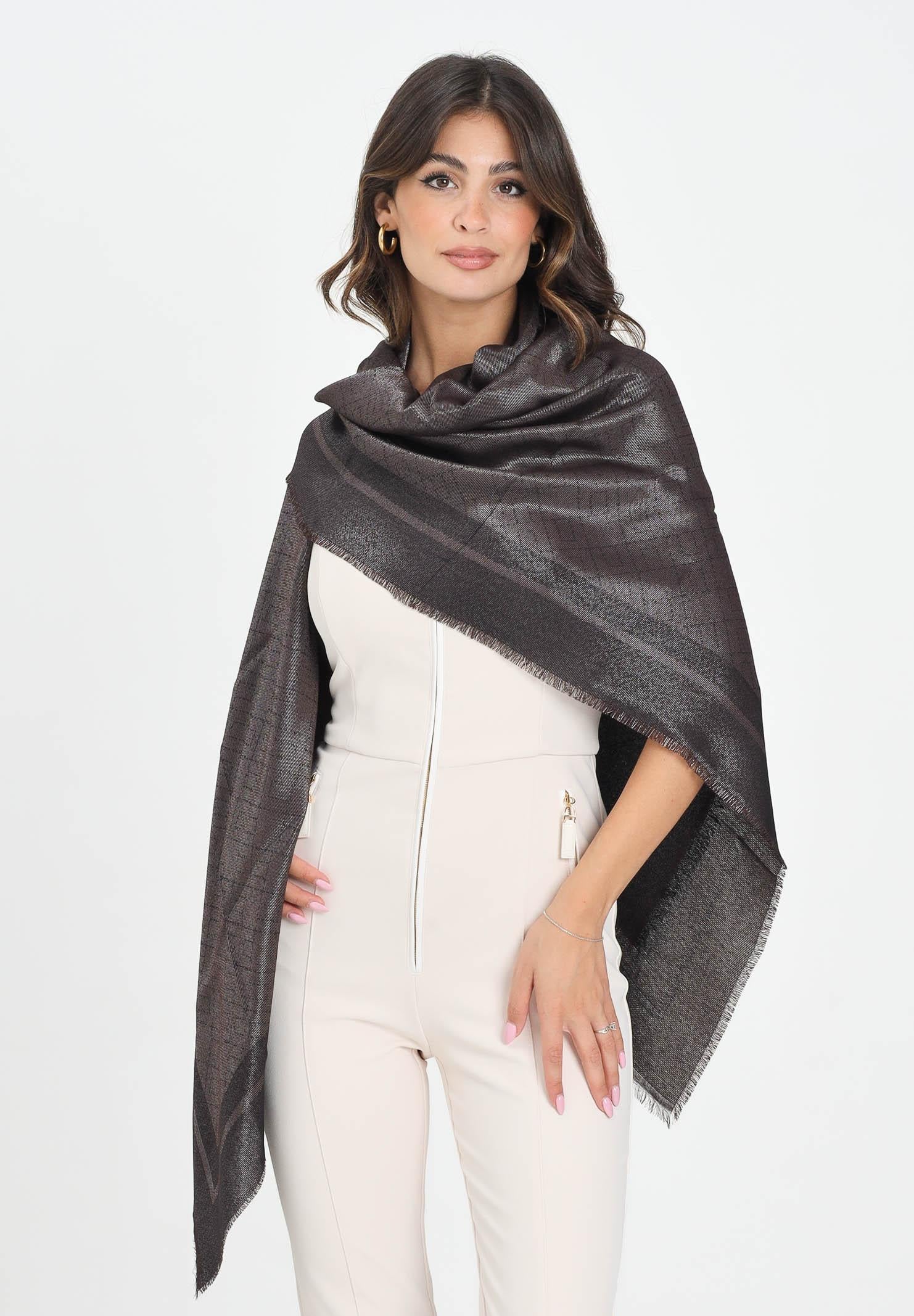 ELISABETTA FRANCHI Pashmina marrone da donna con logo SC12F56E2 EA3 ELISABETTA FRANCHI