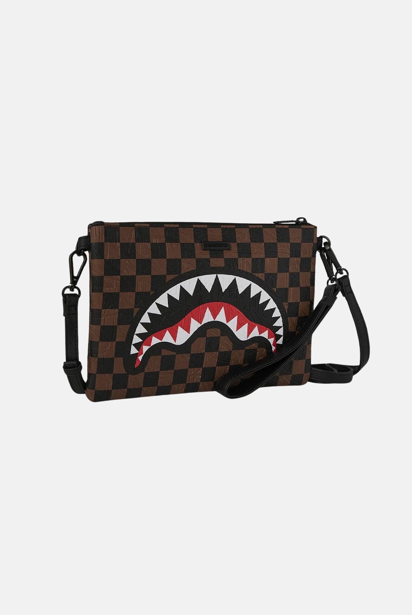 SPRAYGROUND Pochette CHECK 2 EMBOSS CROSSOVER CLUTCH marrone per uomo e donna 910B8239NSZ . SPRAYGROUND