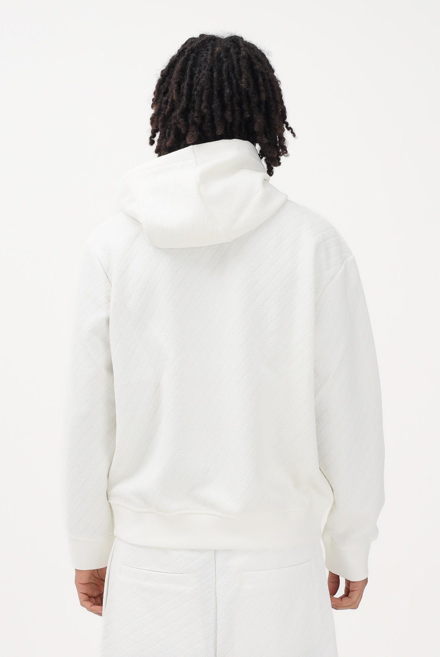 ARMANI EXCHANGE Felpa con cappuccio bianca da uomo con texture jacquard XM002344AF21862 U0009 ARMANI EXCHANGE