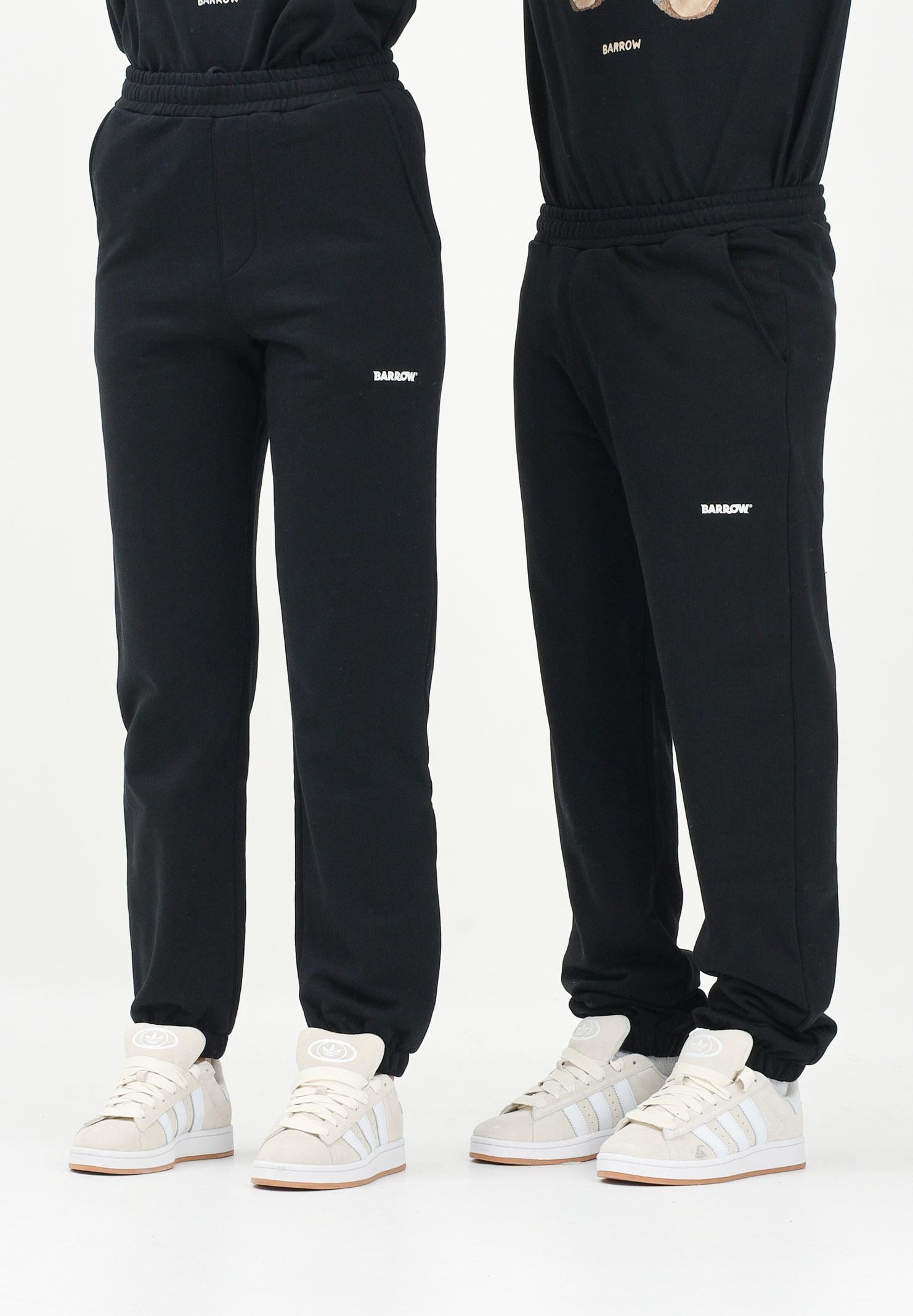 BARROW Pantalone sportivo nero per uomo e donna con stampa logo S5BWUAFP085 110 BARROW