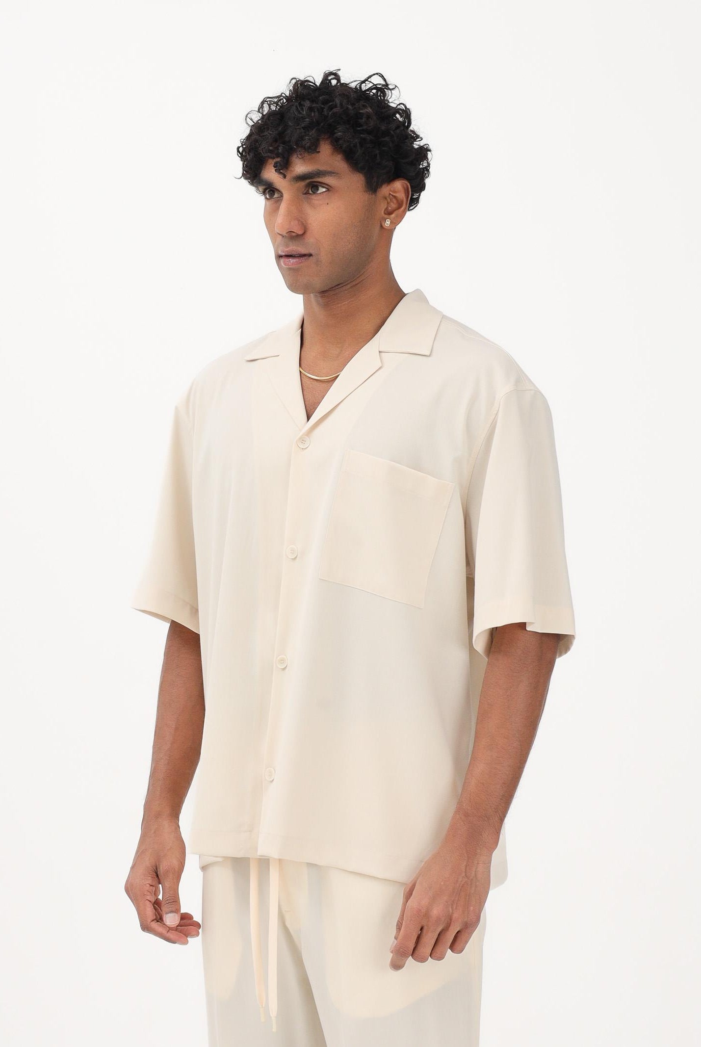 I'M BRIAN Camicia a manica corta panna da uomo CA3623 PA I'M BRIAN