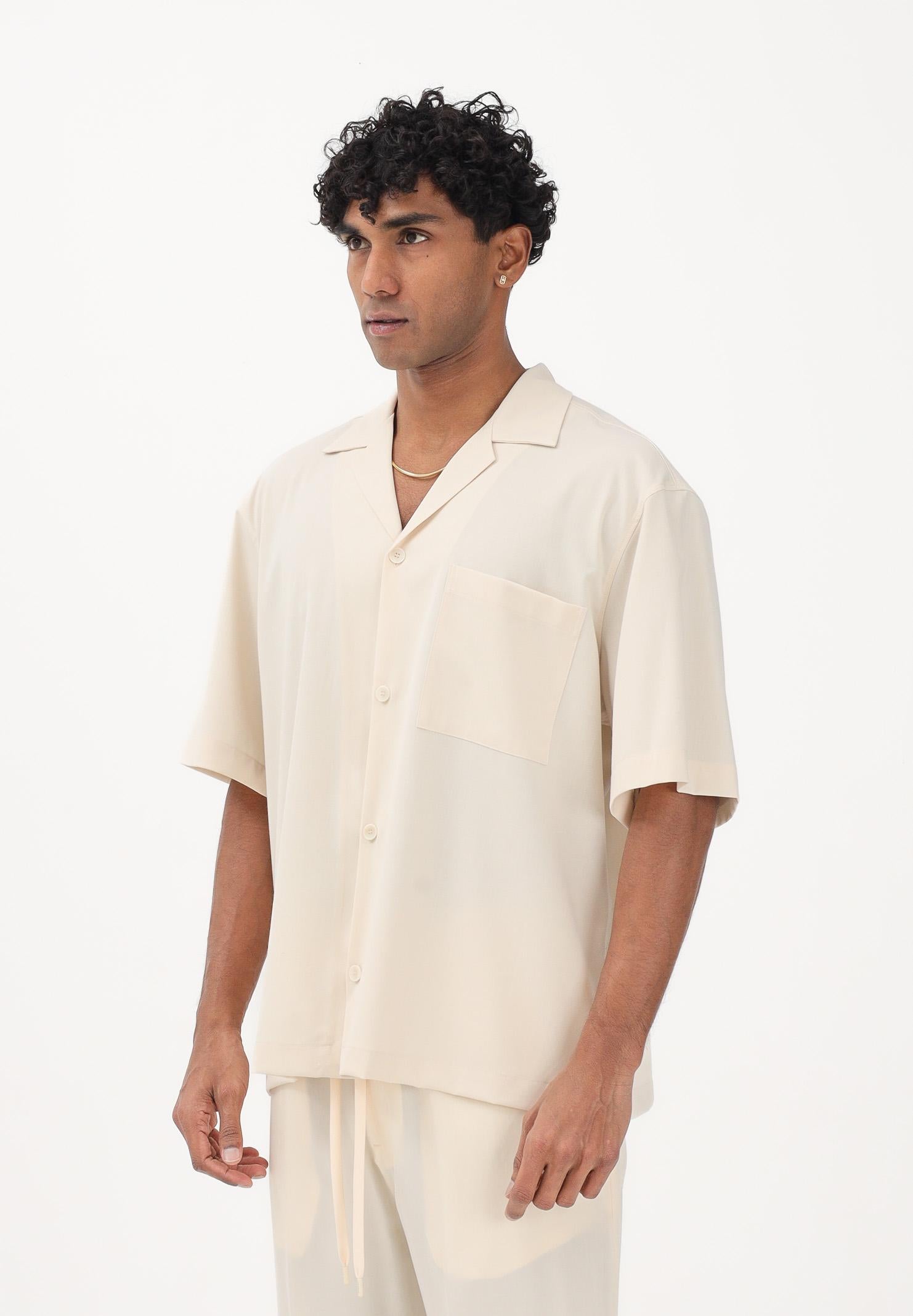 I'M BRIAN Camicia a manica corta panna da uomo CA3623 PA I'M BRIAN