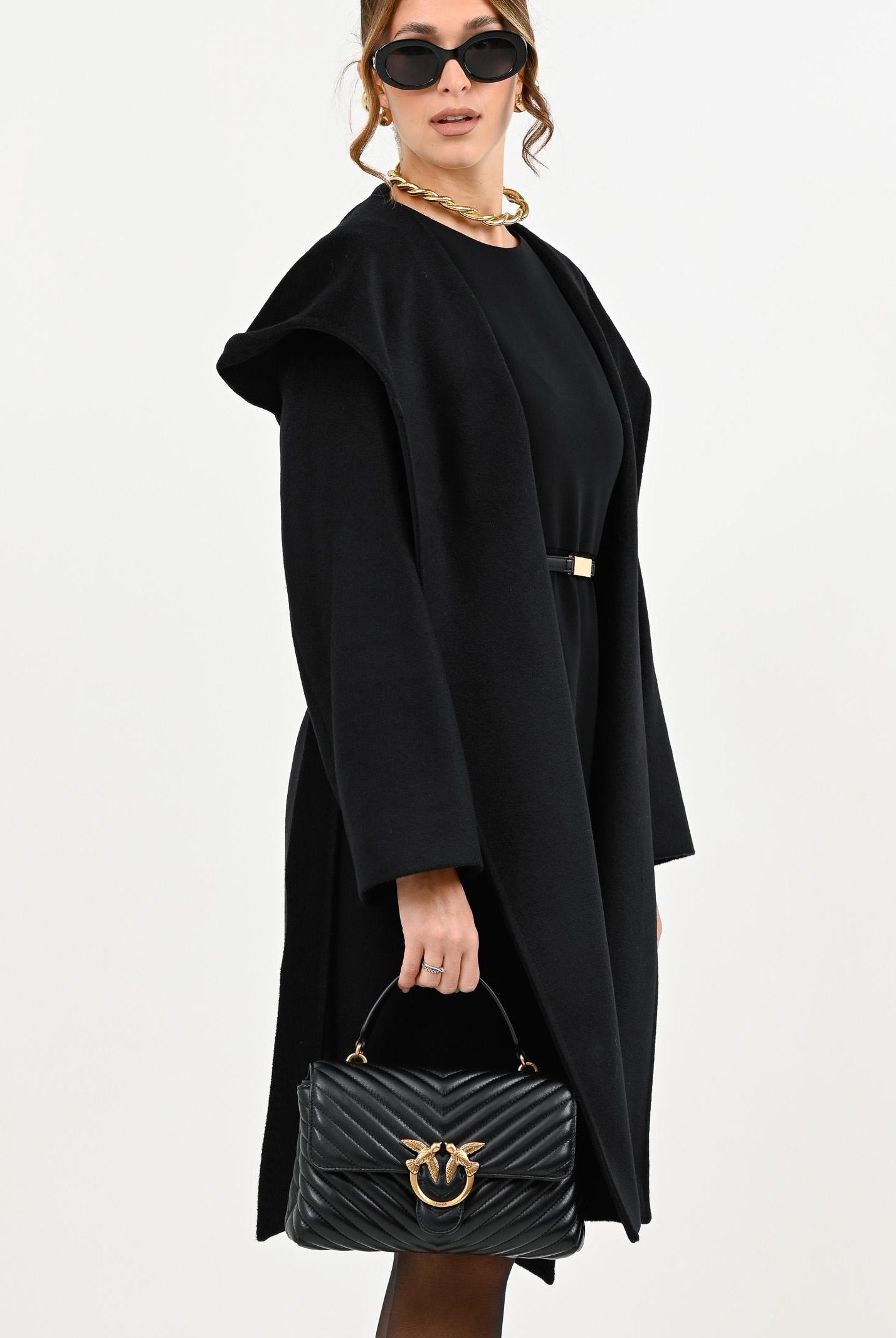 Borsa a mano Classic Love Bag Puff nera da donna 100043A0GK Z99Q PINKO