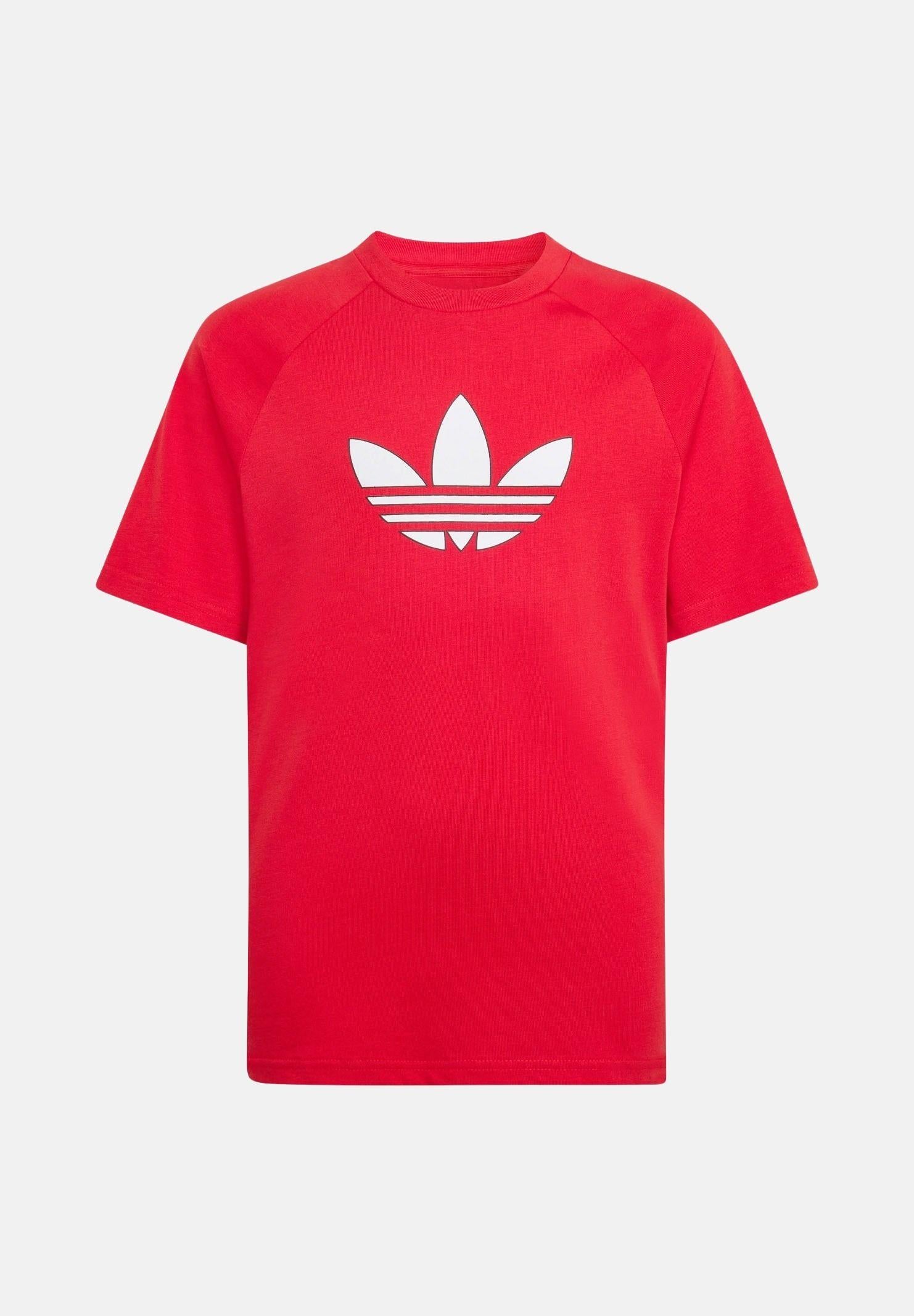 ADIDAS ORIGINALS T-shirt a manica corta Trefoil Loose rossa per bambino e bambina KE2875 . ADIDAS ORIGINALS