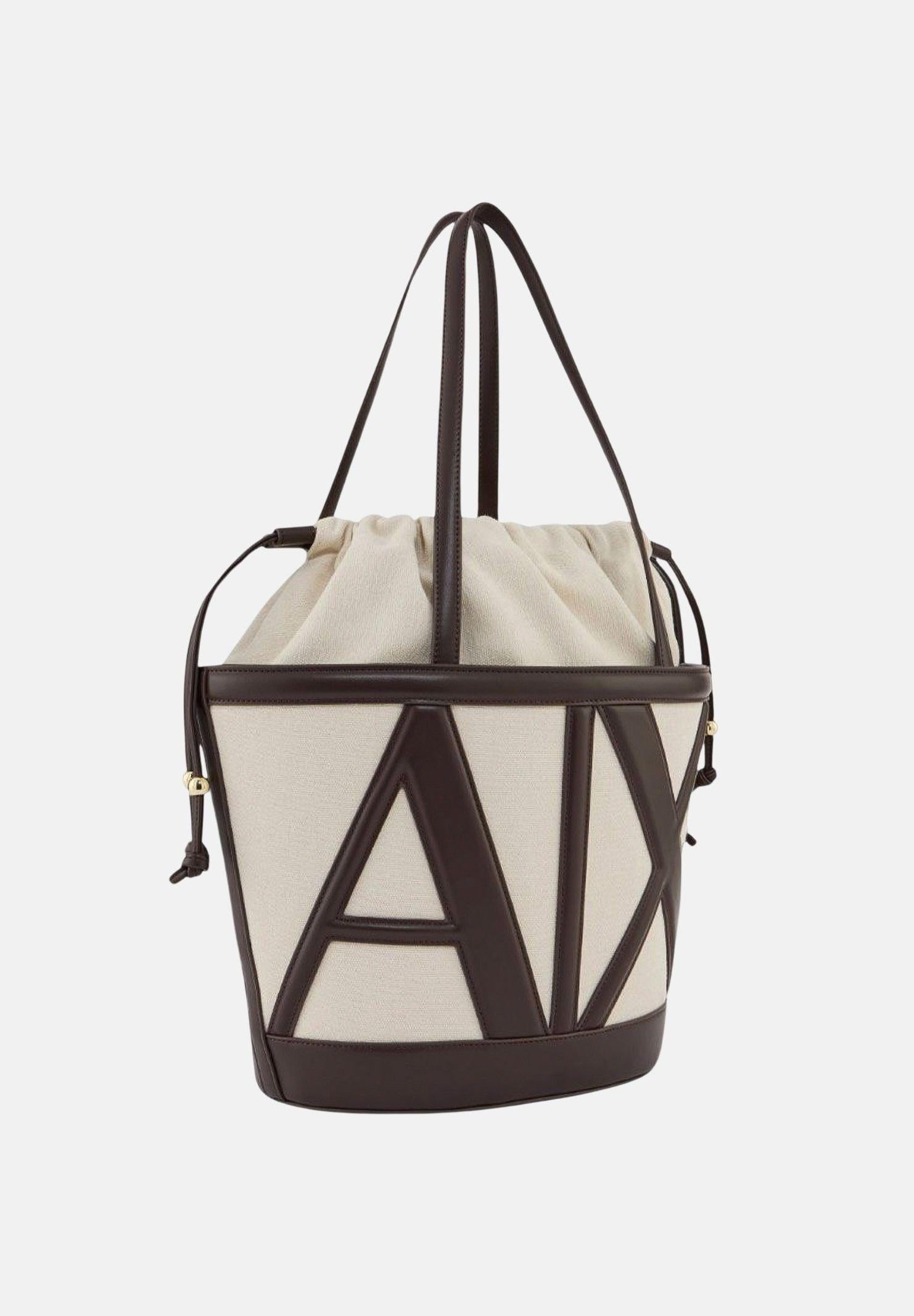ARMANI EXCHANGE Shopper beige e marrone da donna con logo XW002607AF22635 M6262 ARMANI EXCHANGE