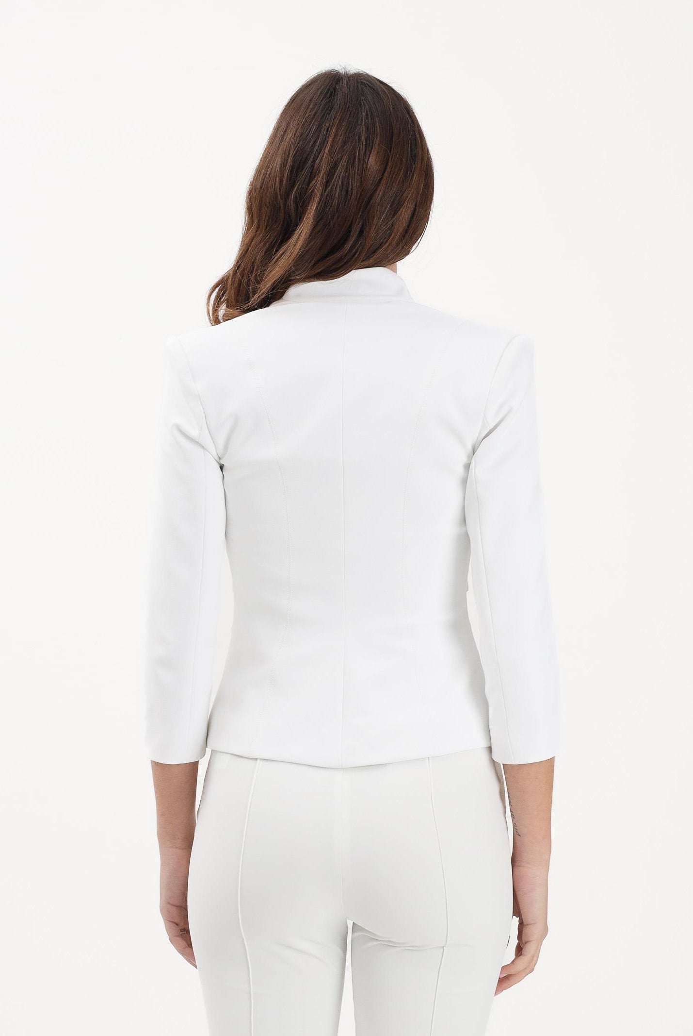 ELISABETTA FRANCHI Giacca avorio da donna con cinturini laterali GI20261E2 360 ELISABETTA FRANCHI